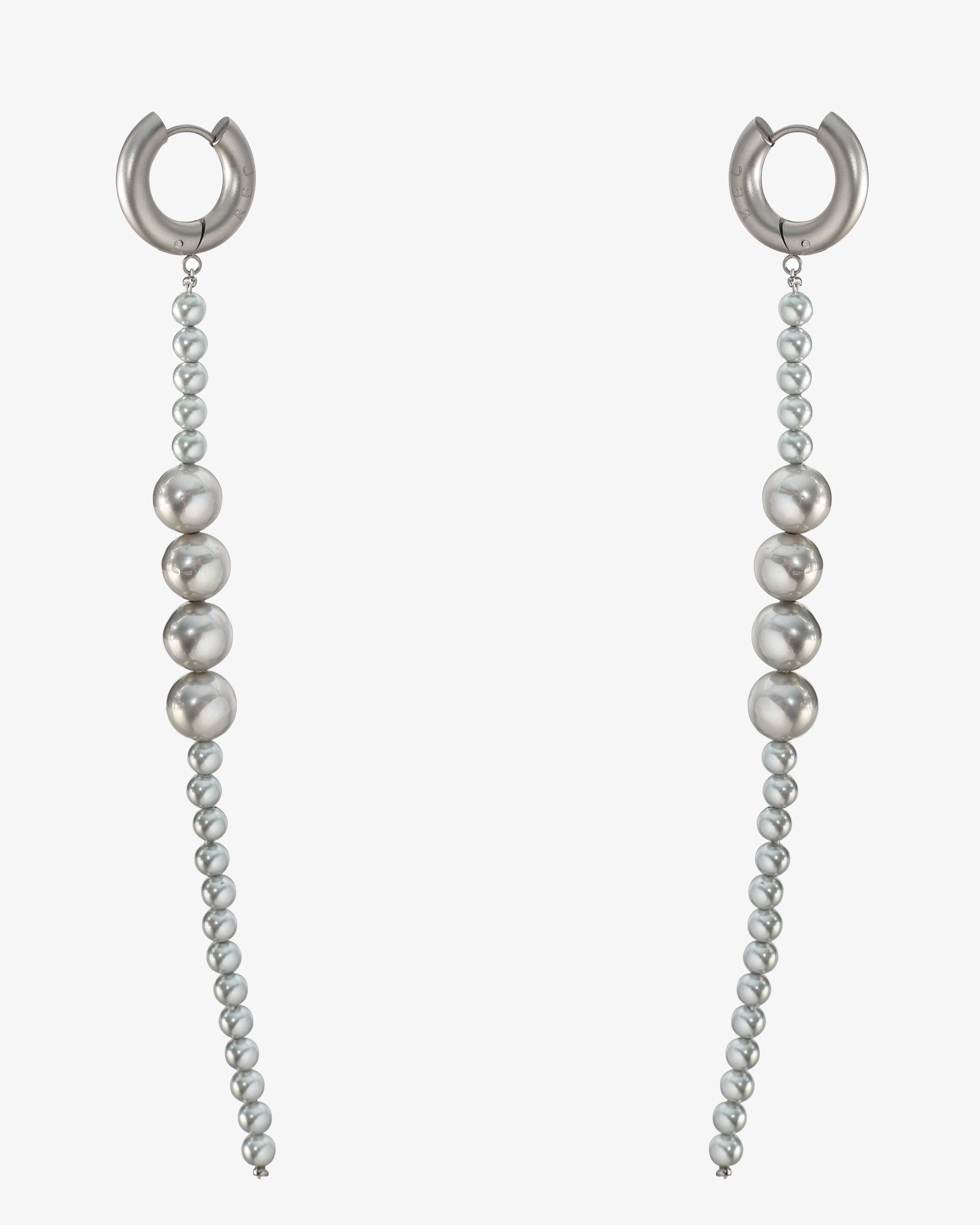 RECOVERY 變-珍珠垂墜耳環 (灰)