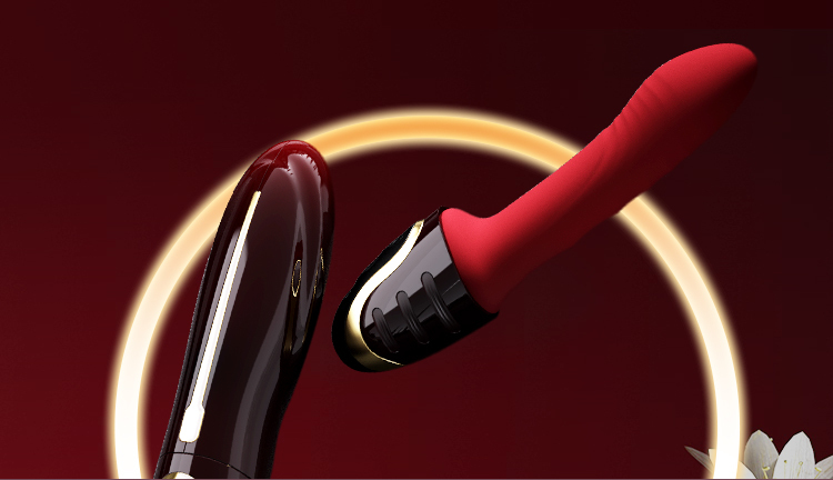 GALAKU 蜂后炮機特寫,紅黑設計,高級質感展現。