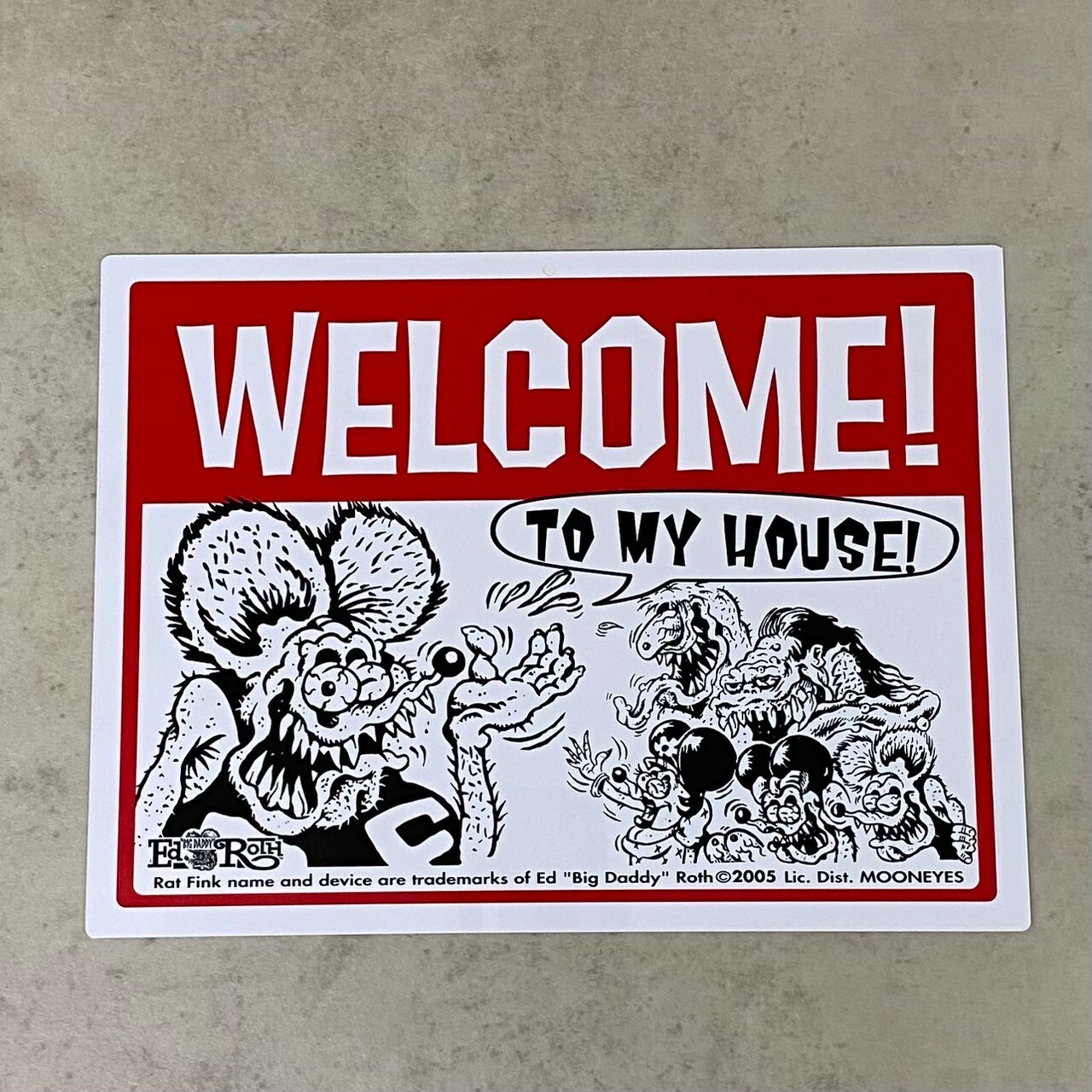 RAT FINK 歡迎光臨訊息告示牌/ 禁止吸菸訊息告示牌