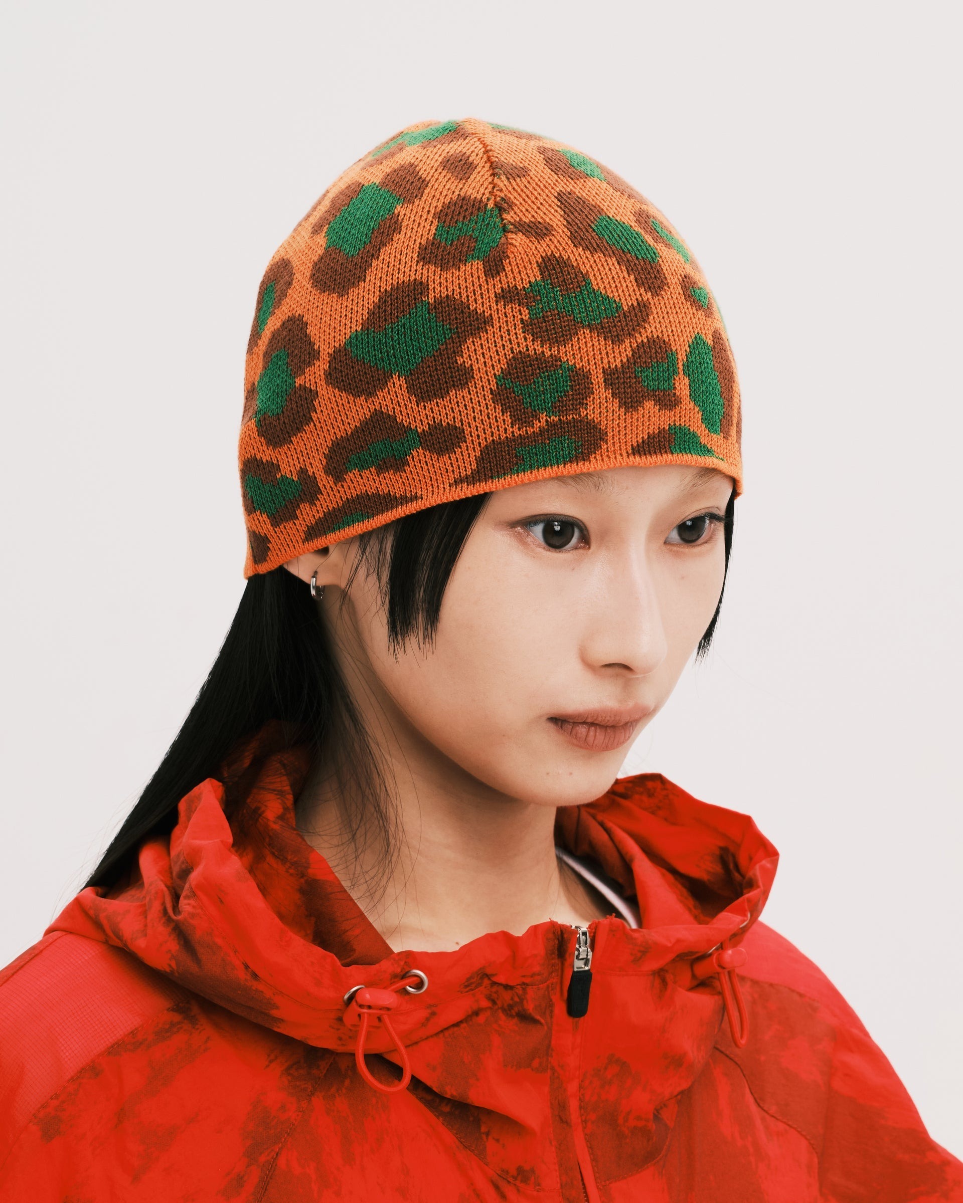 PLATEAU STUDIO / Leopard beanie - Orange