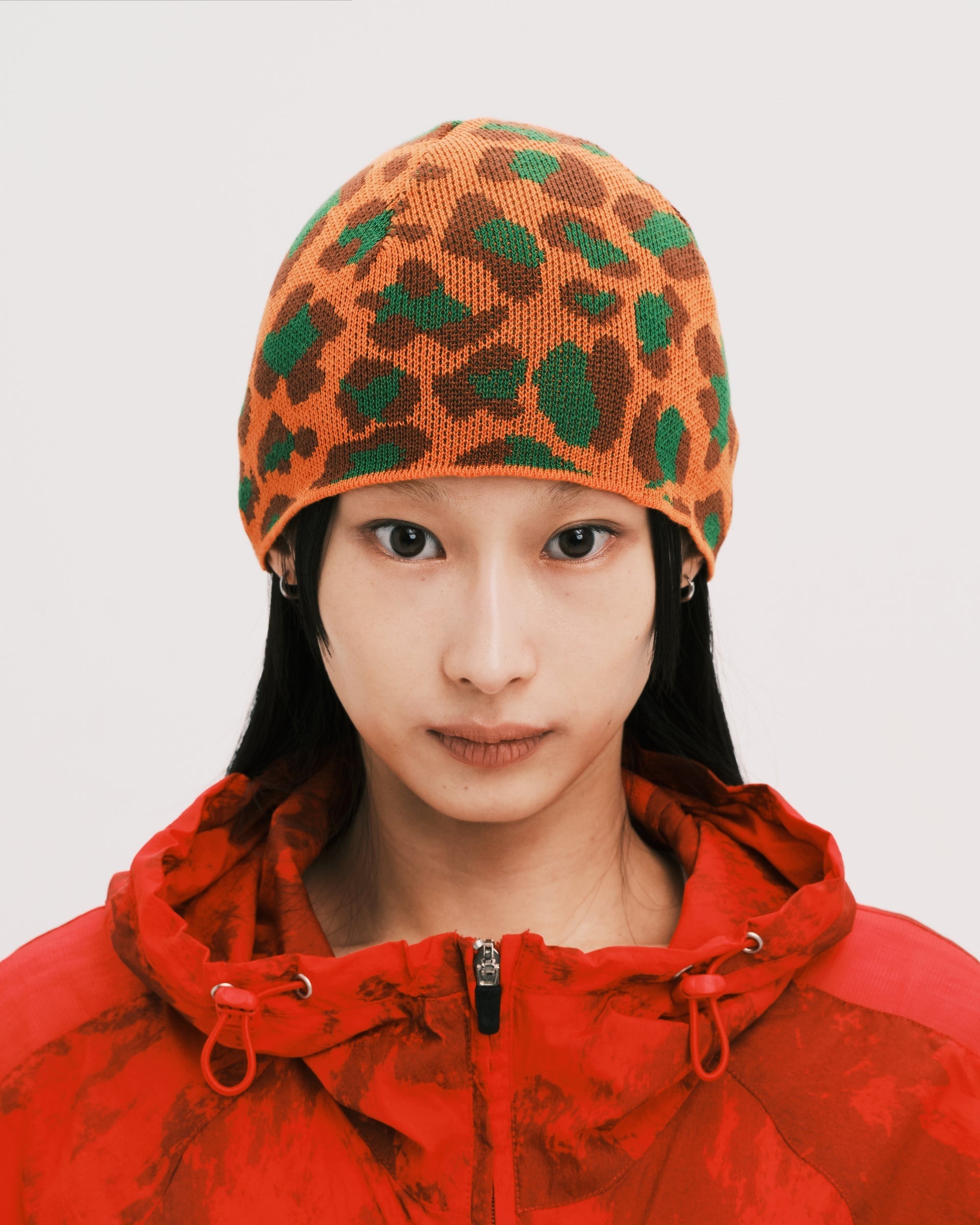 PLATEAU STUDIO / Leopard beanie - Orange