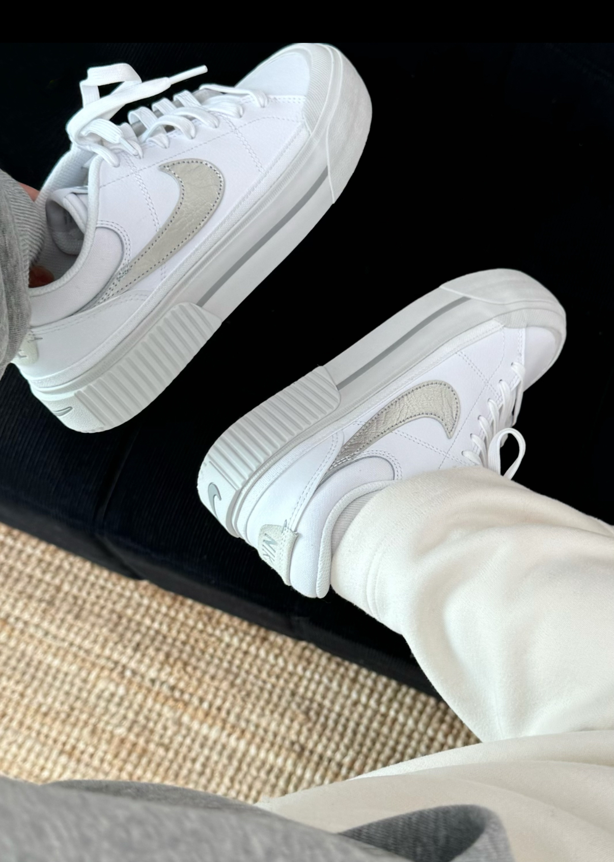 Nike Court Legacy Lift 銀白色 銀色 Y2K 厚底 鬆糕鞋 板鞋 HQ2307-100/預購