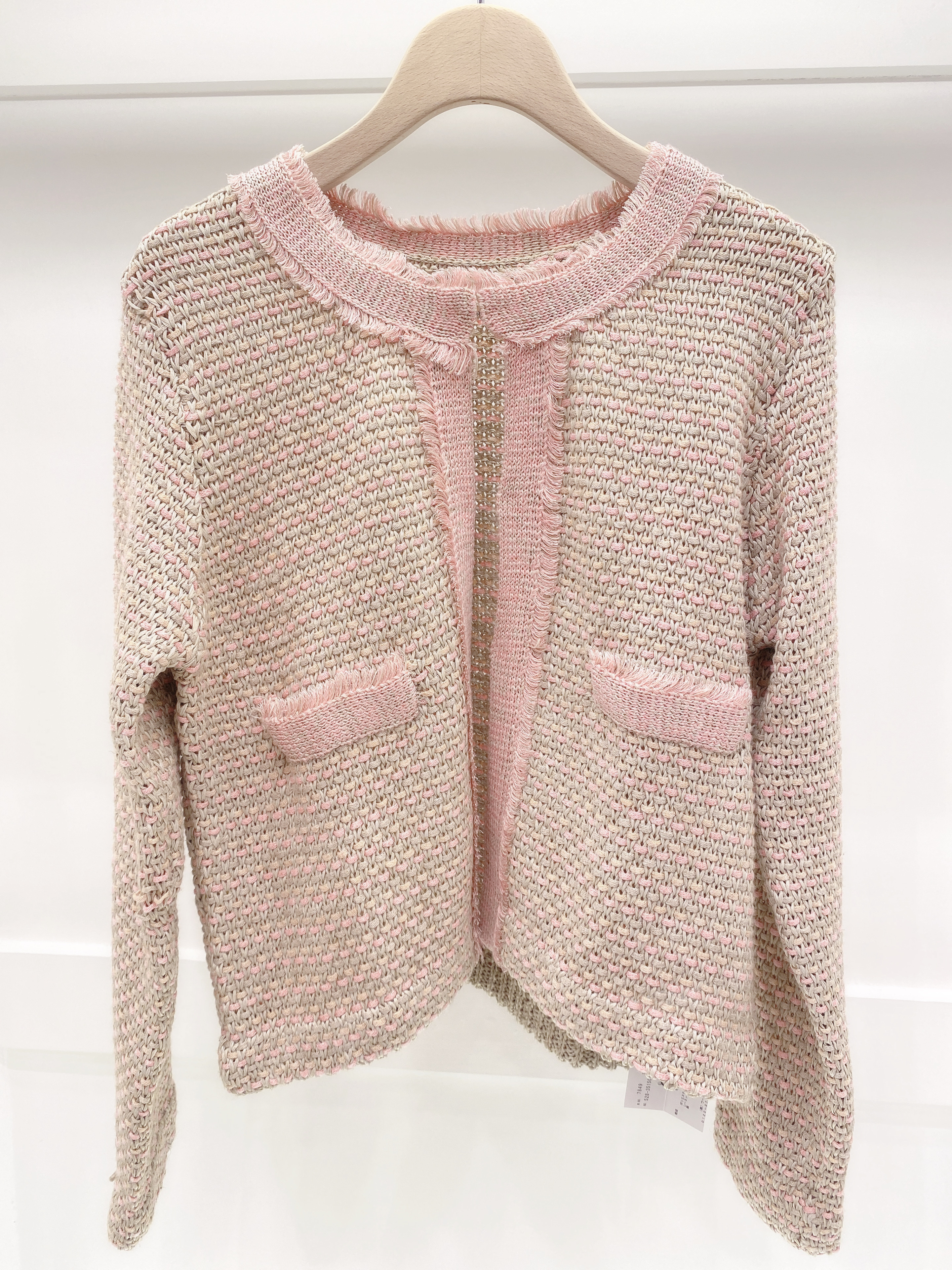 薄軟呢雙色流蘇外套