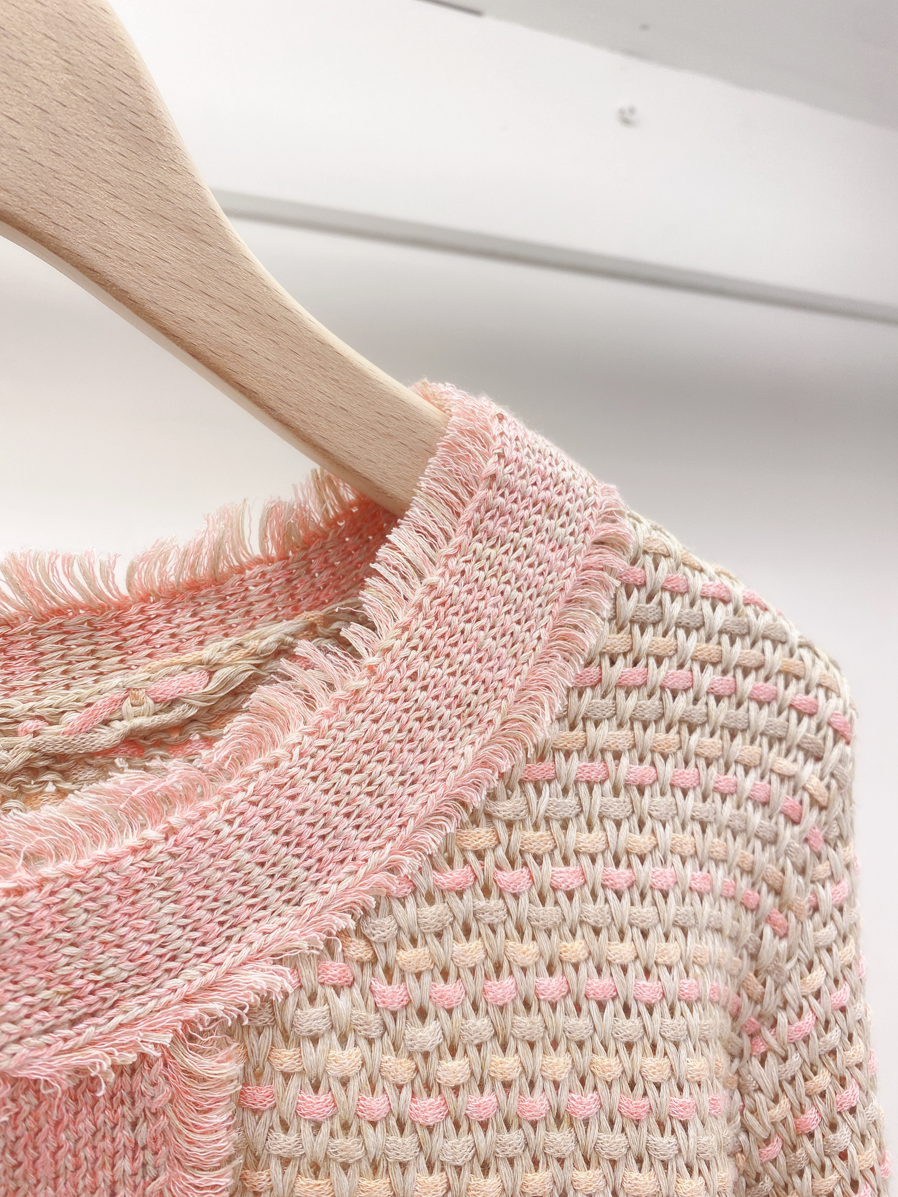 薄軟呢雙色流蘇外套