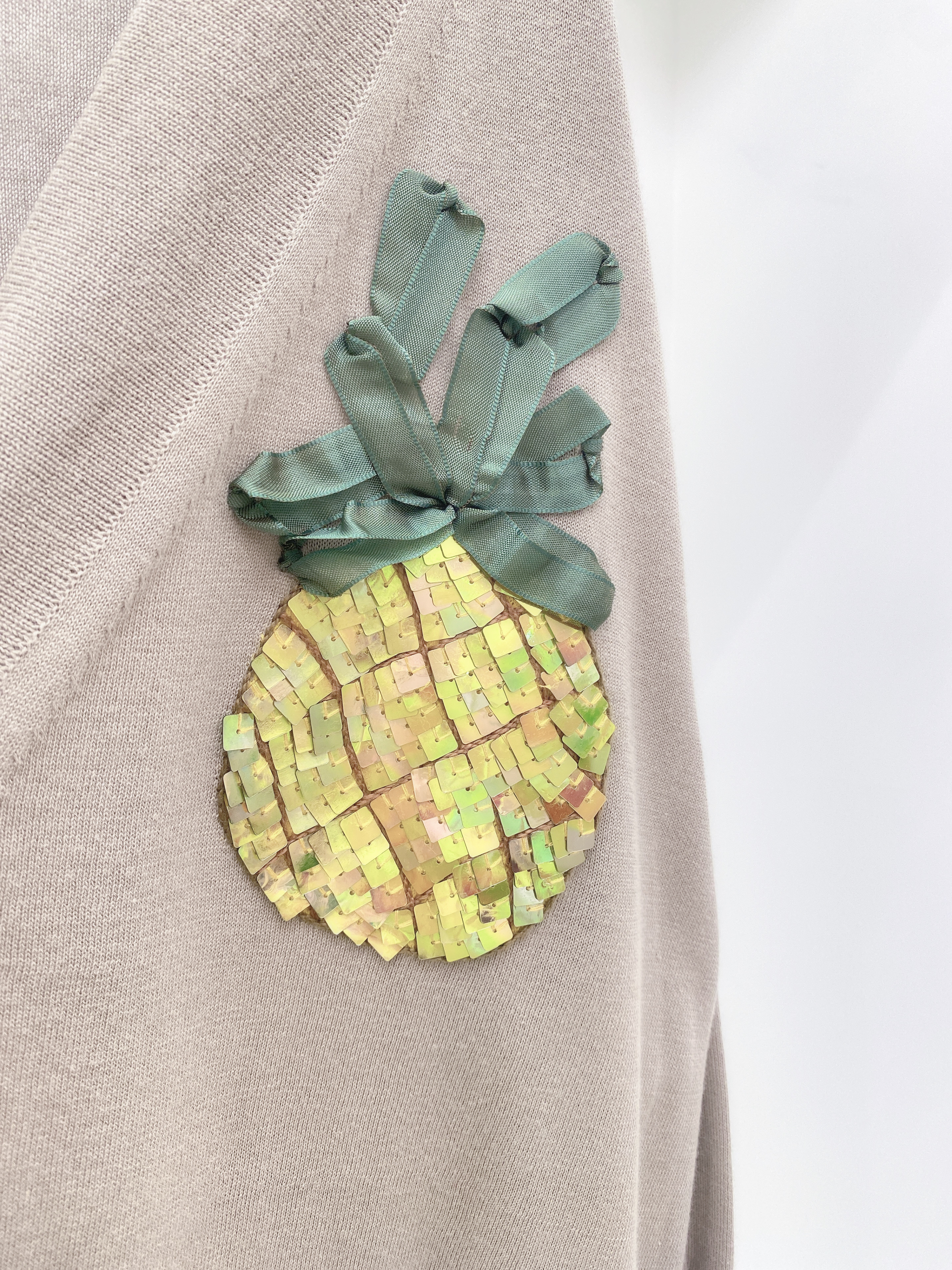 鳳梨亮片針織外套