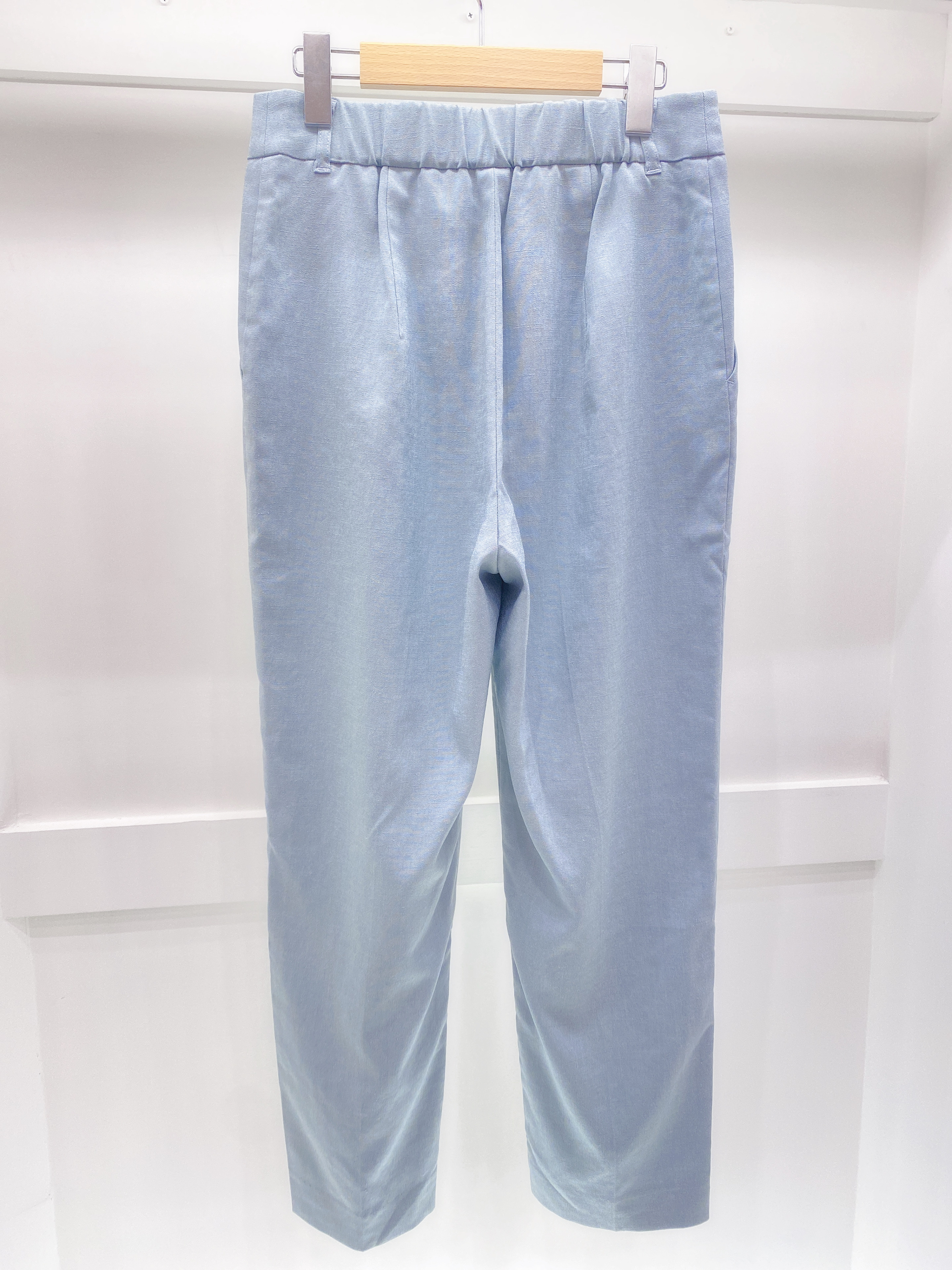 早春水藍直桶褲