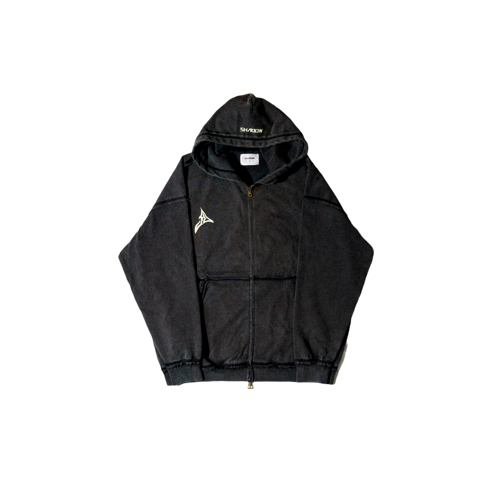 WASHED LOGO ZIP-UP HOODIE / 水洗LOGO連帽外套