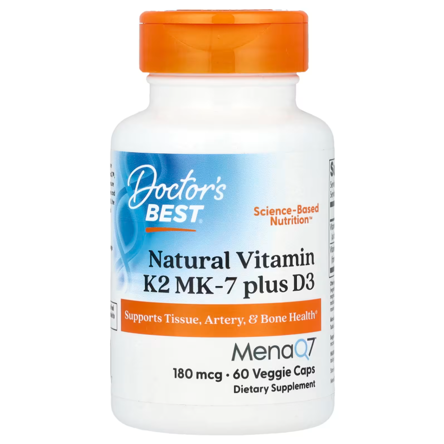 [預購] MenaQ7® 維他命K2 MK-7 +D3 60粒 Doctor's Best Vitamin K2+D3