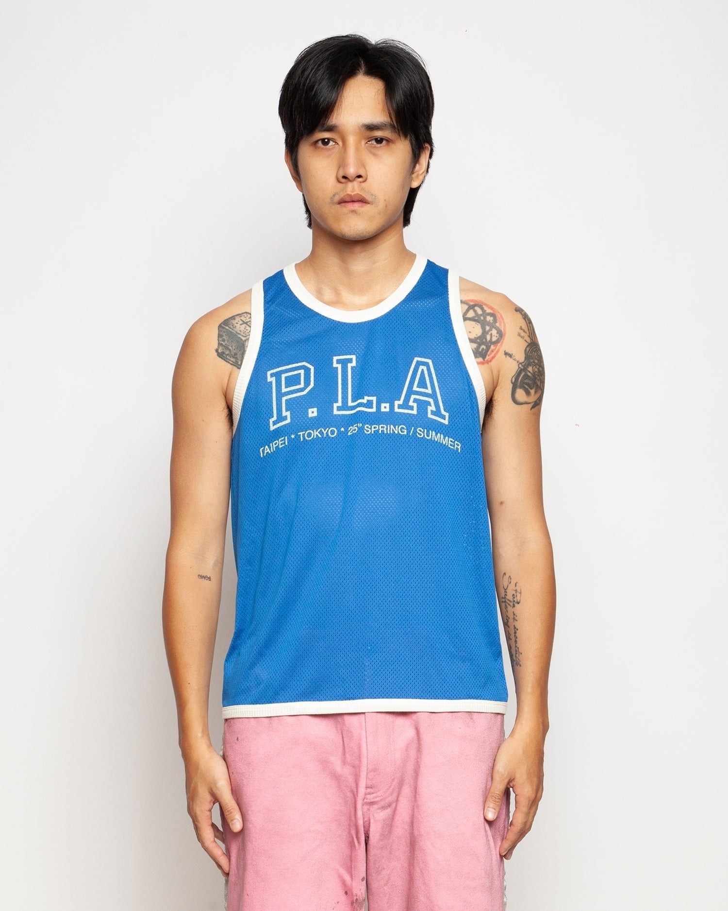 PLATEAU STUDIO / 25 mesh tanktop - Baby blue