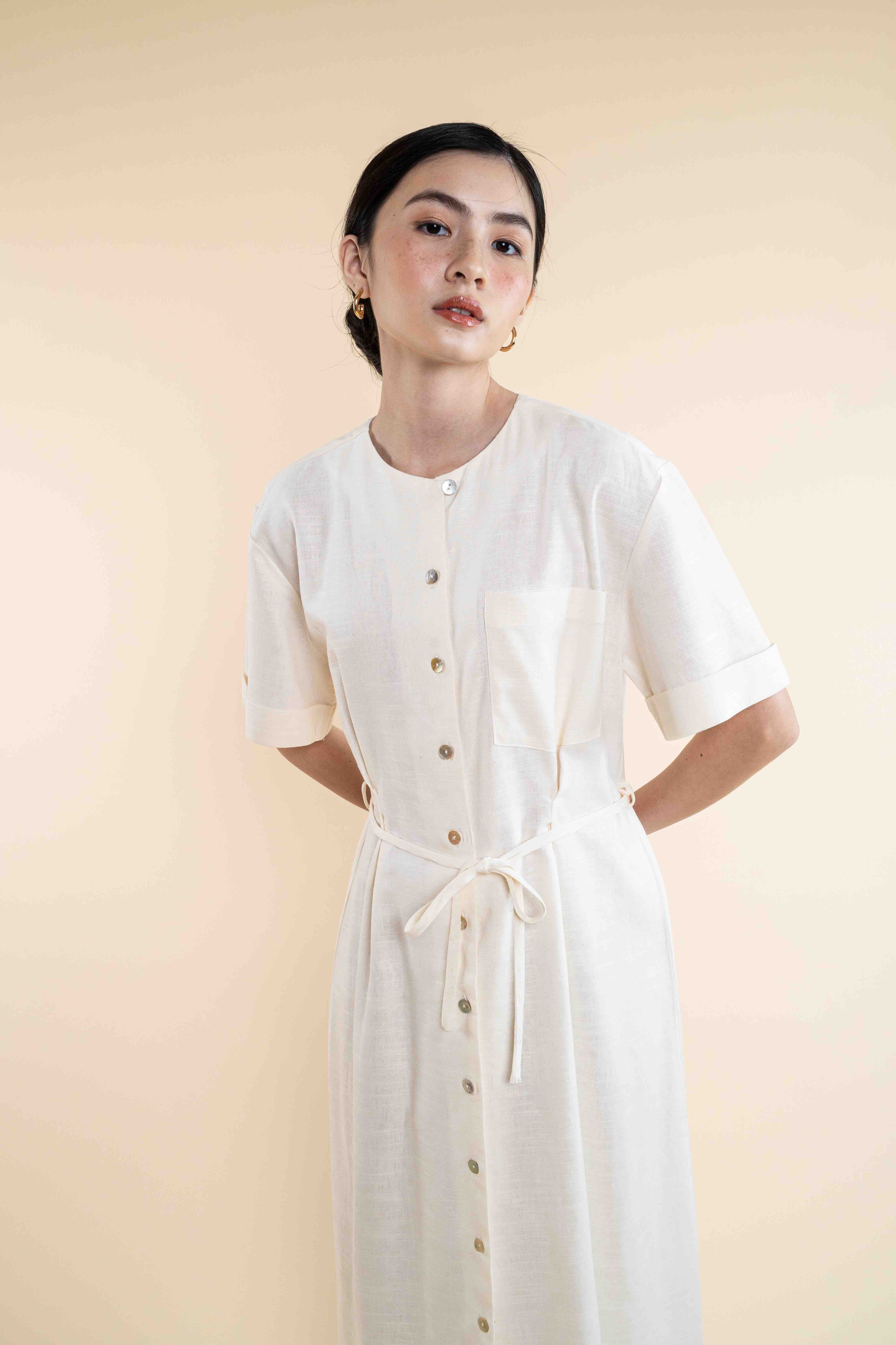 Tommie Linen Dress - Off White