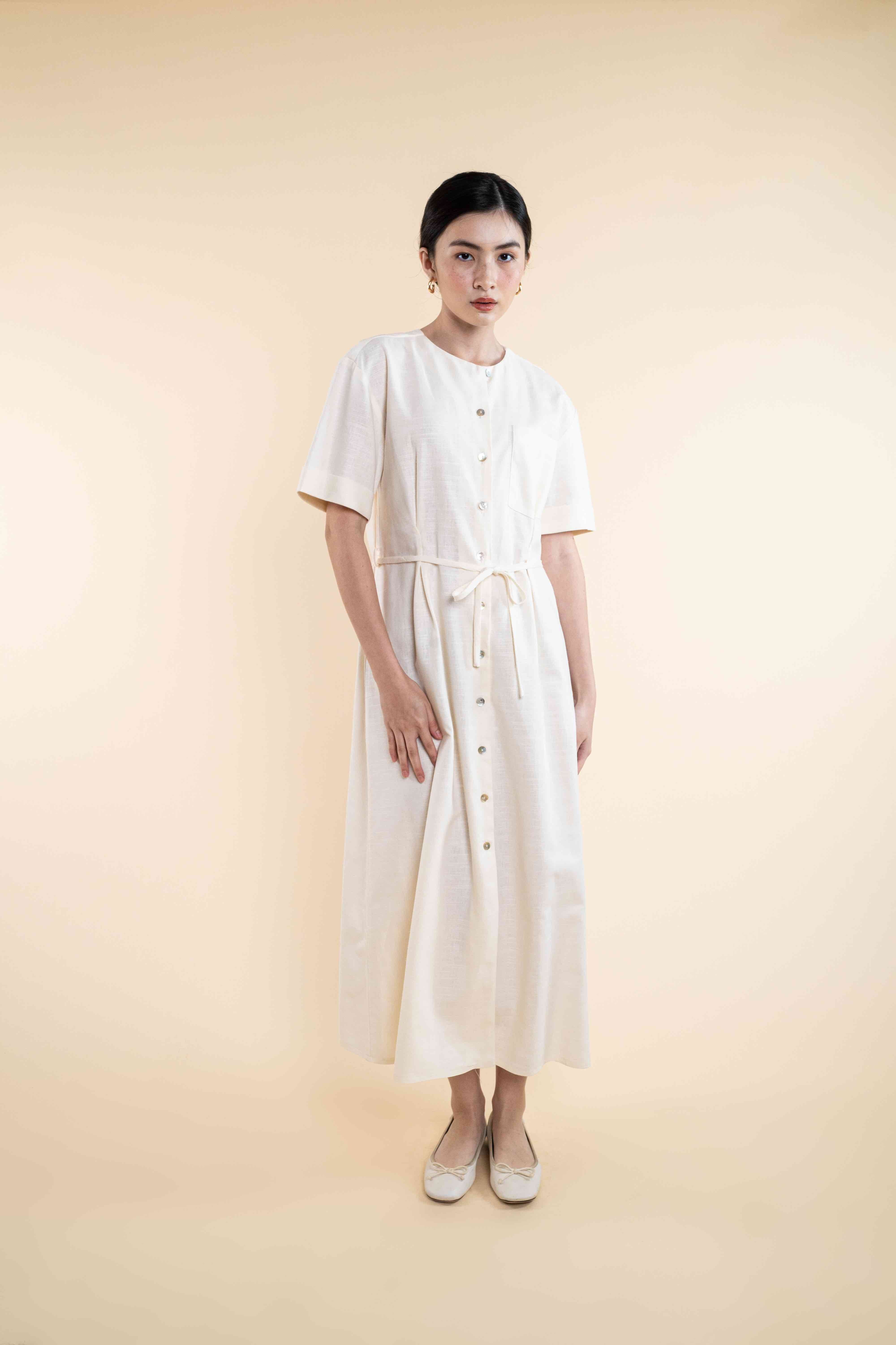 Tommie Linen Dress - Off White