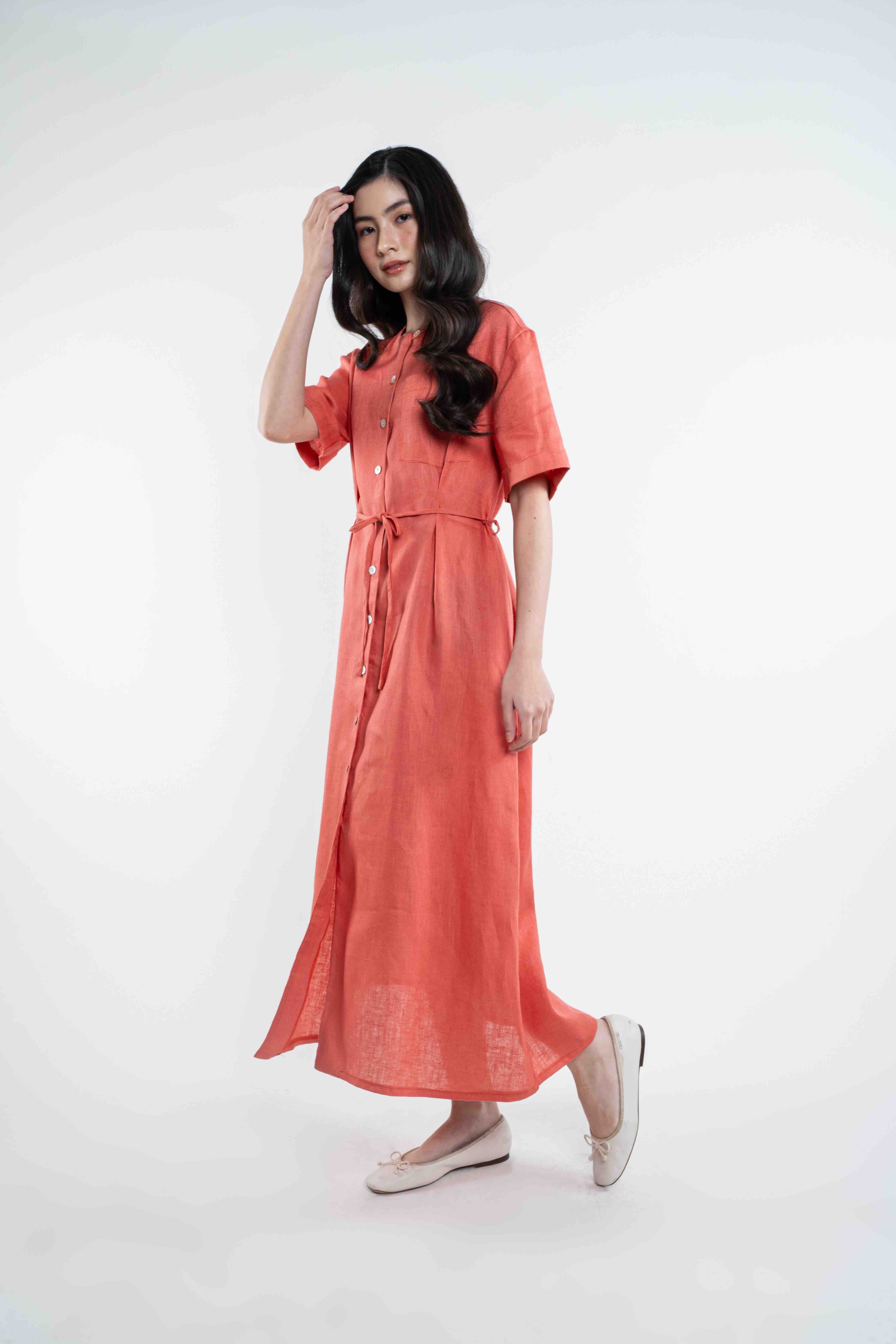 Tommie Pure Linen Dress - Terracotta (Special Release)