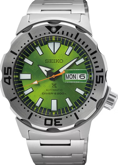 萬年鐘錶 - SEIKO PROSPEX 亞洲限量版 Prajam Yam圖騰綠面機械潛水錶 SRPL41K1 / 4R36-17Z0G   錶徑42.4MM