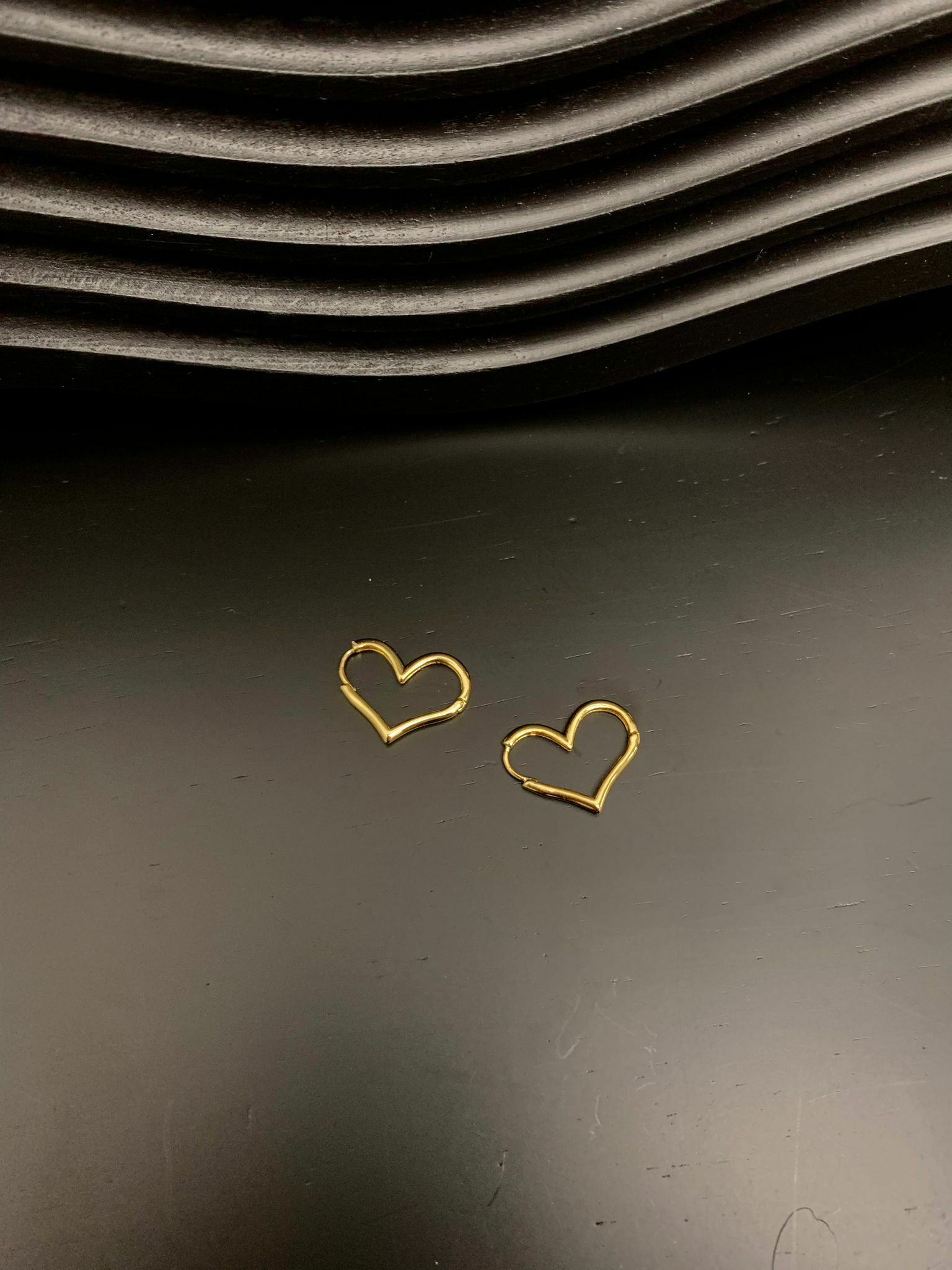 純銀心心圈耳環