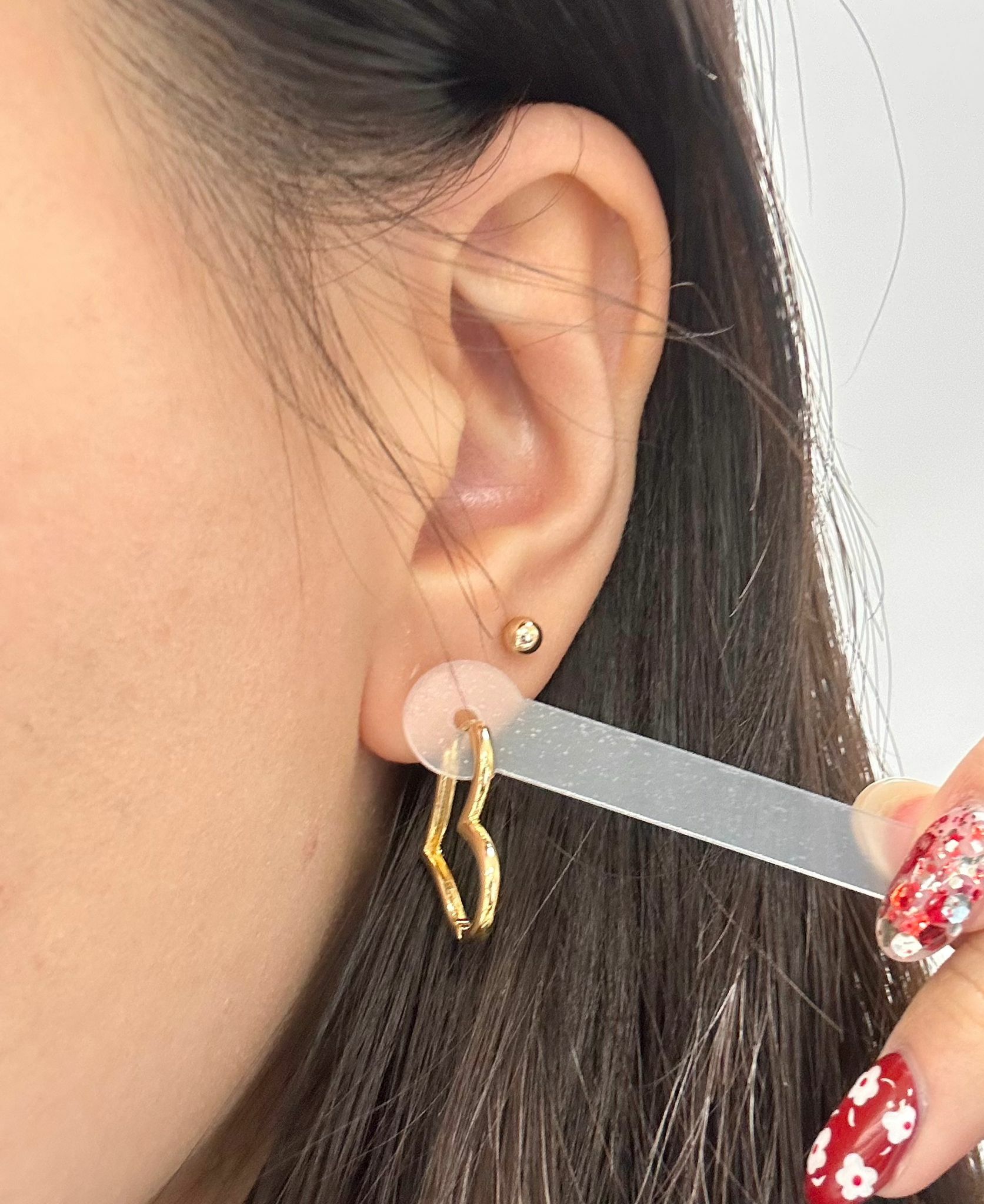 純銀心心圈耳環