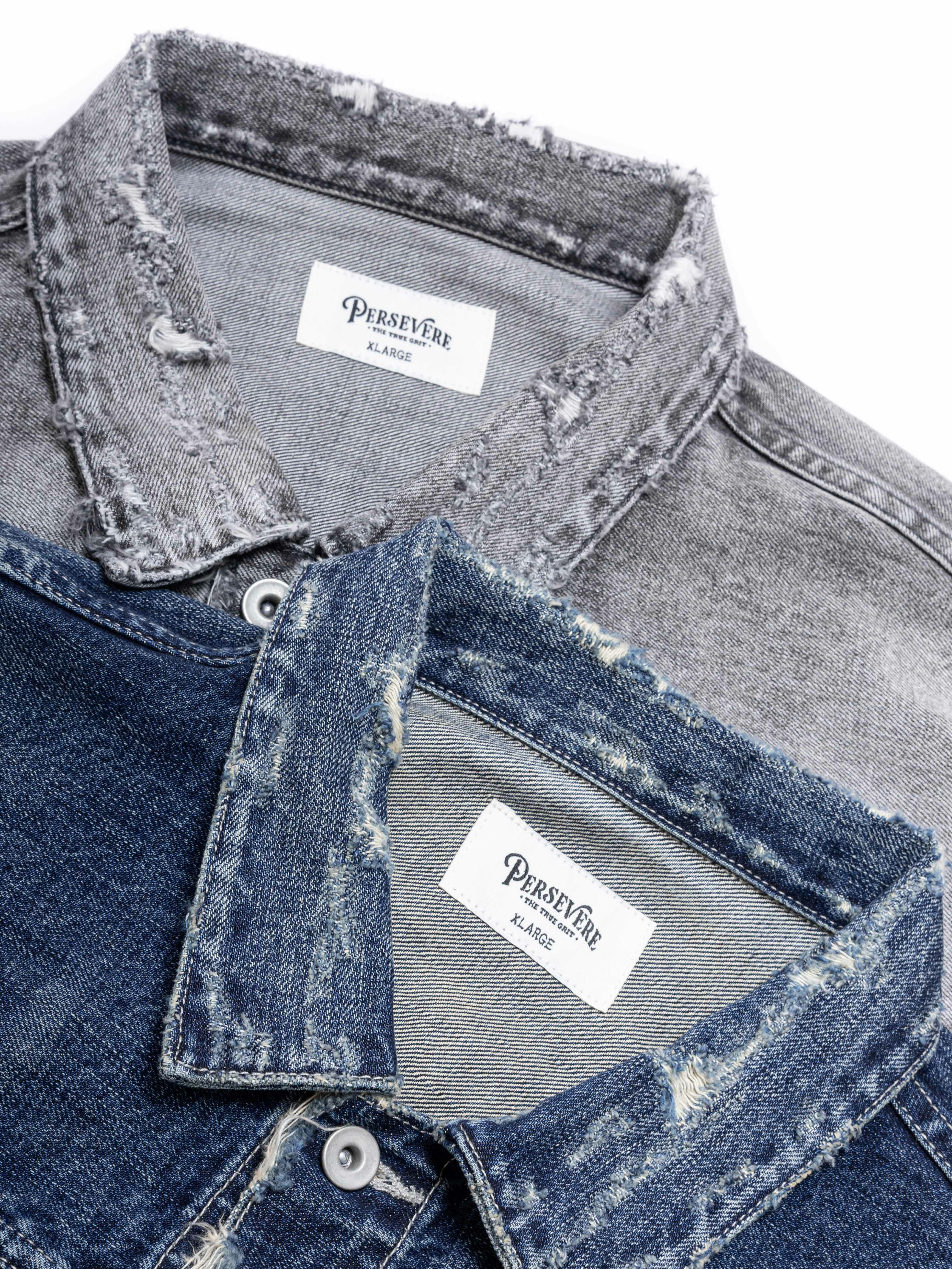 PERSEVERE DESTROYED EFFECT SELVEDGE DENIM JACKET 頂級手工破壞赤耳牛仔外套