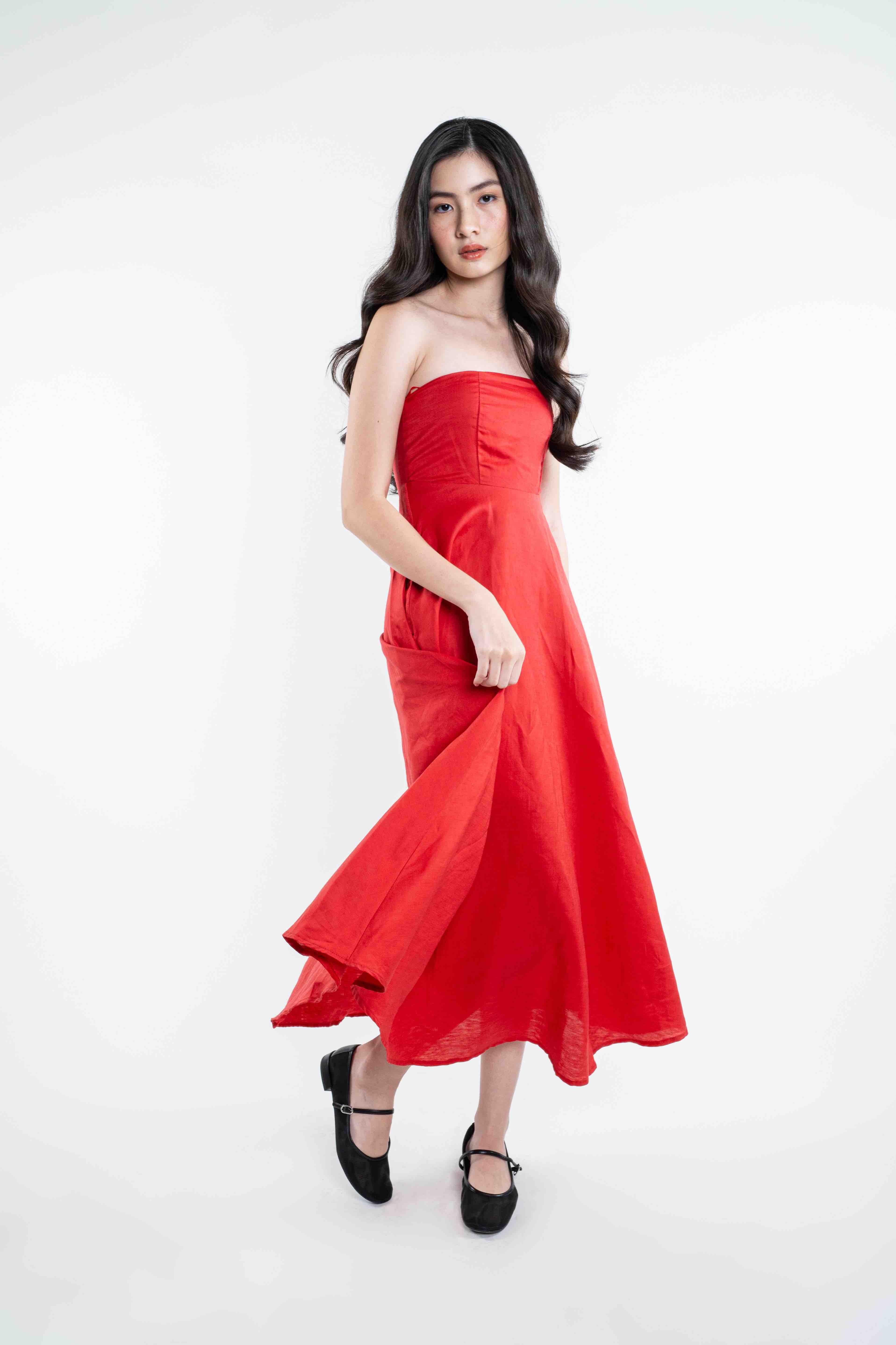 Margaret Linen Dress - Red (Special Release)