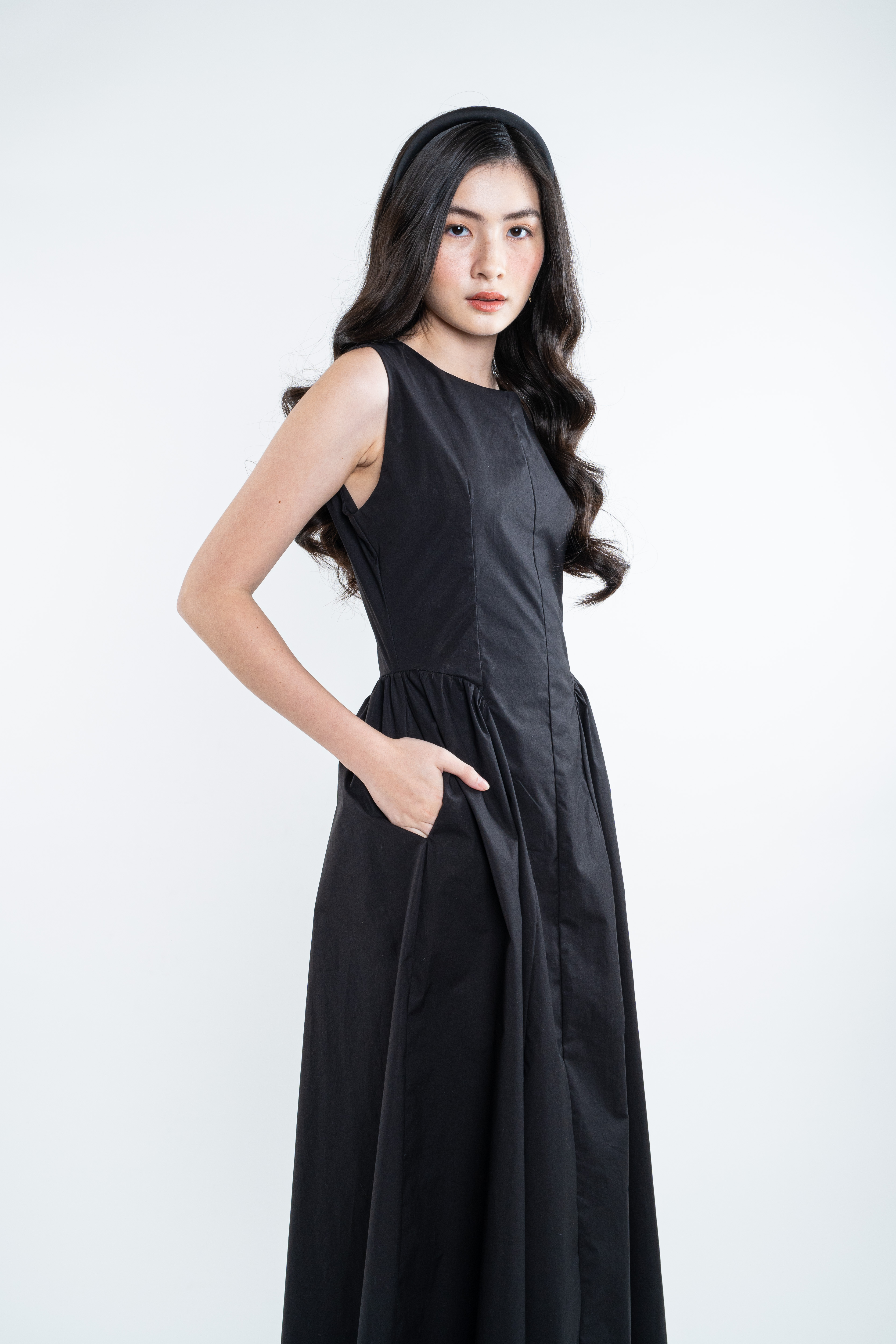 Lucine Poplin Dress - Black