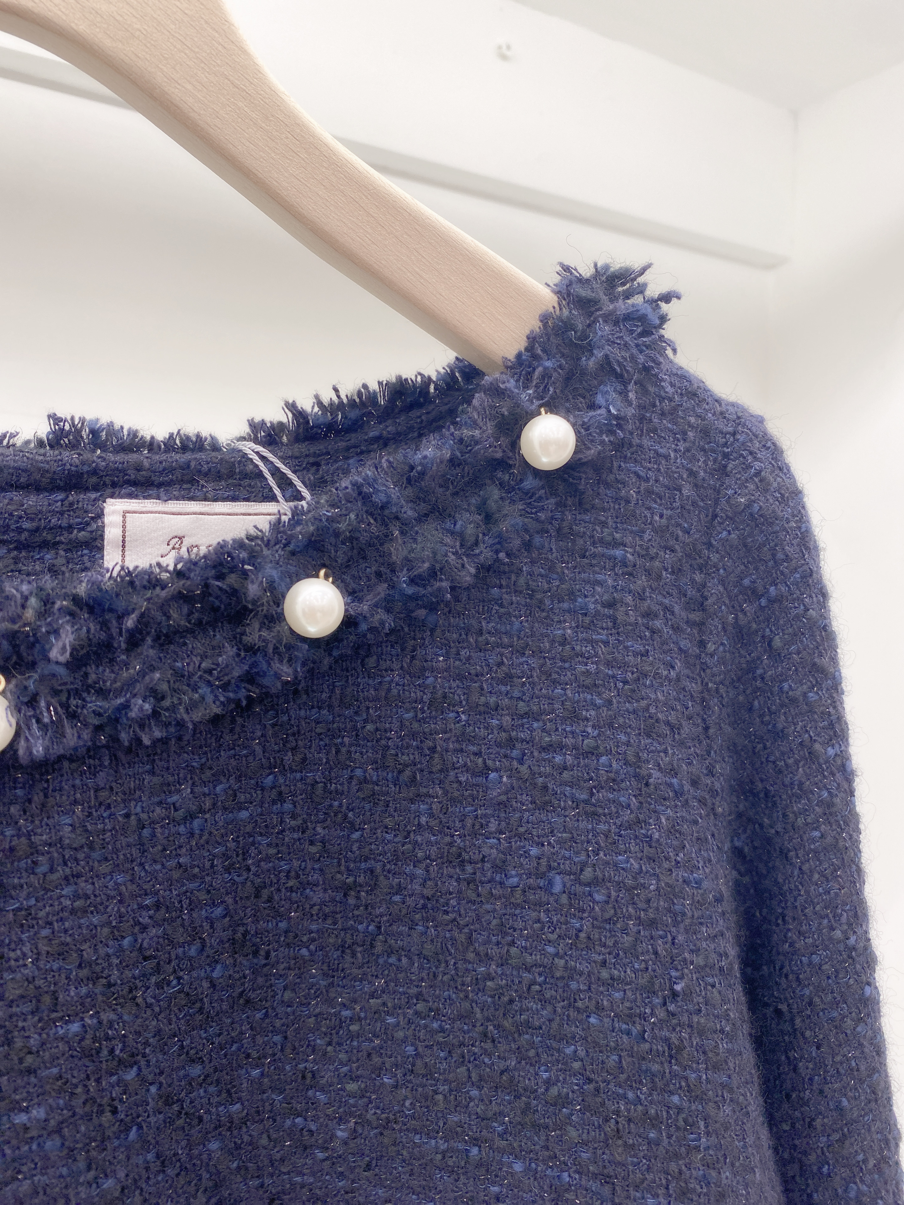 軟呢珍珠領上衣