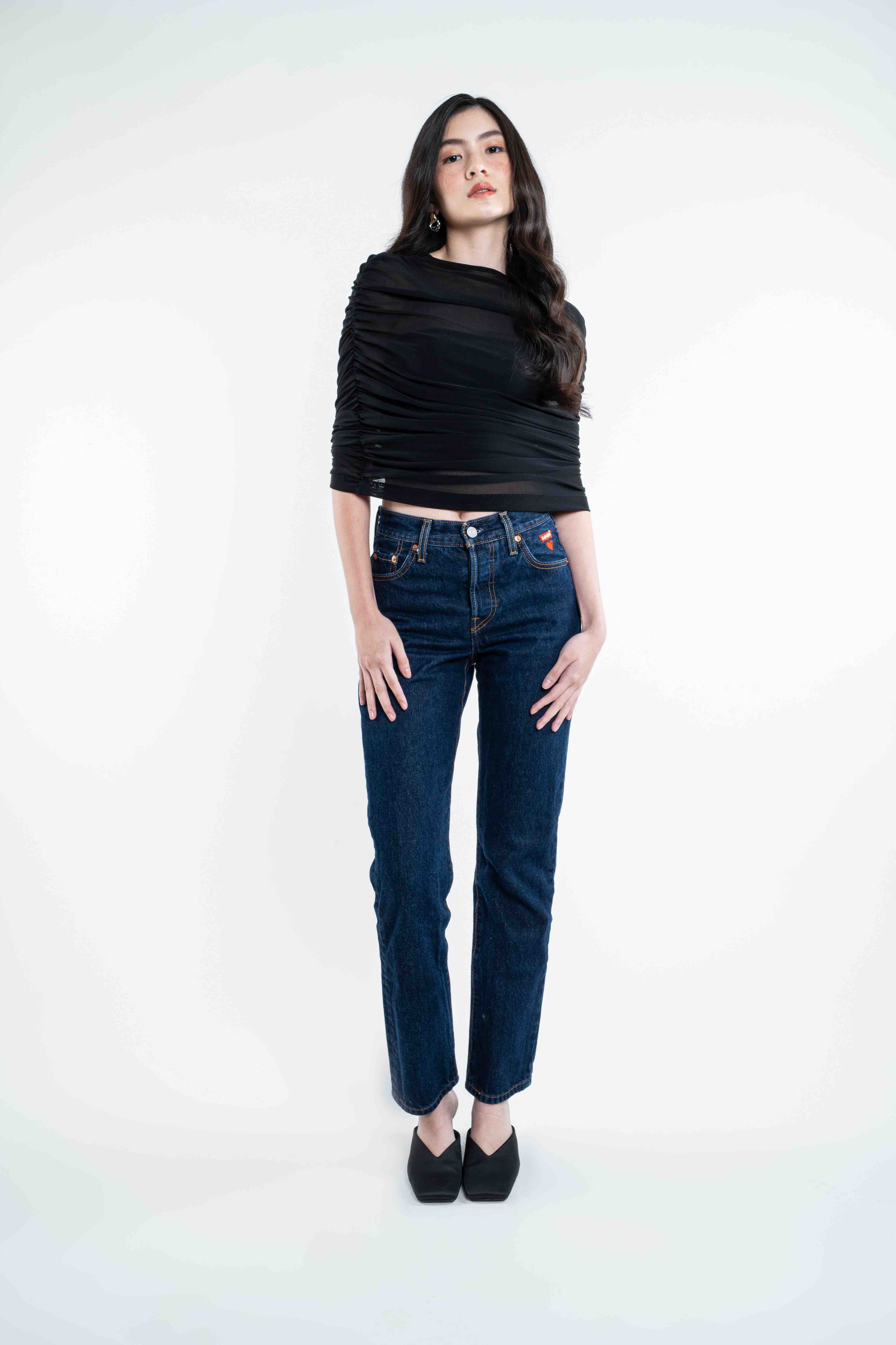 Lyra Mesh Cape - Black