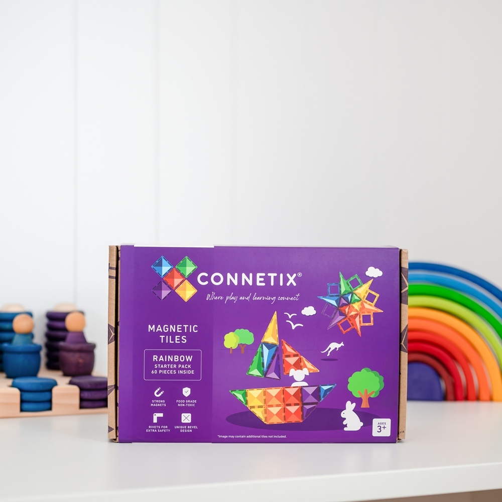 【樂森藥局】澳洲Connetix彩虹磁力積木-初階基礎組(60pc)
