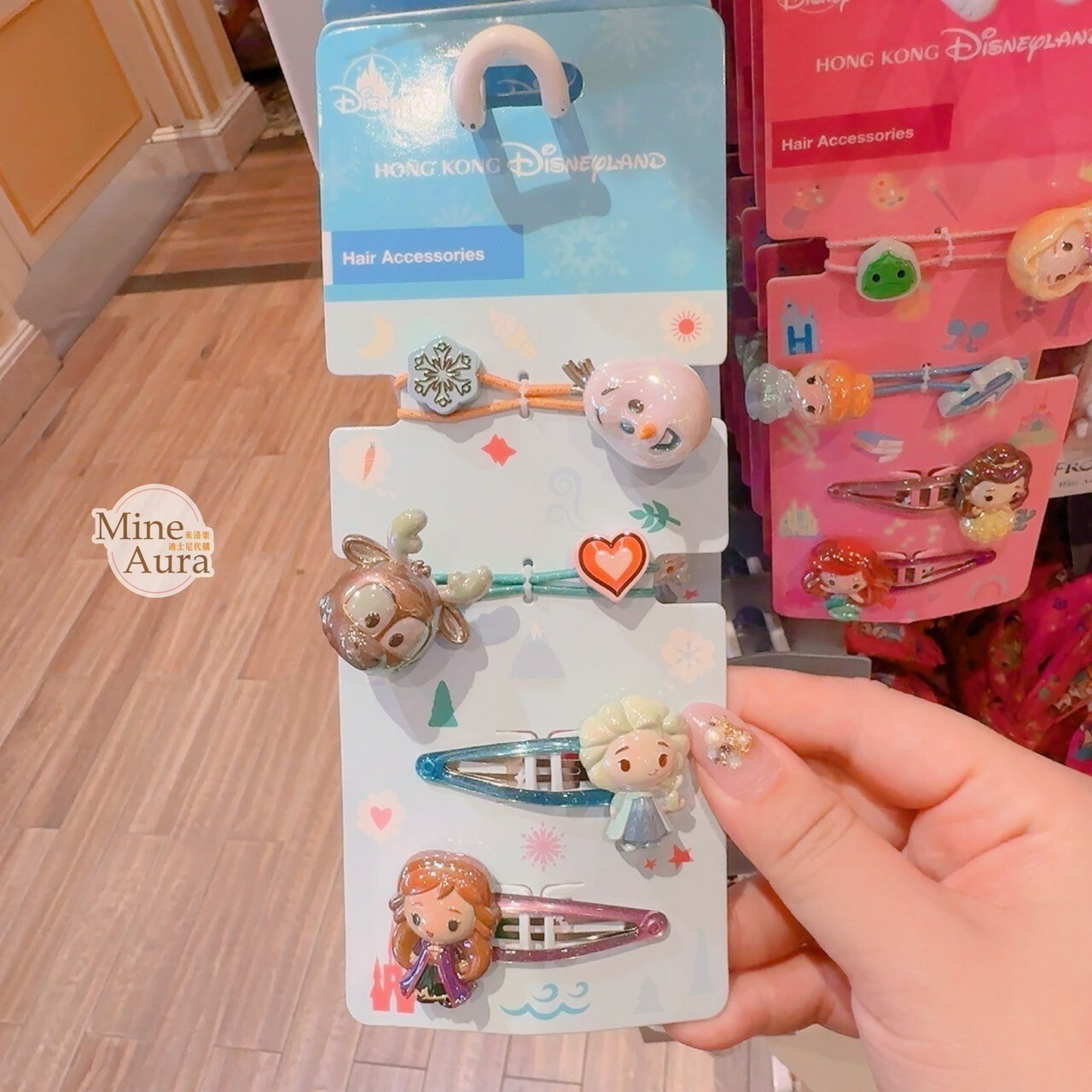 冰雪奇緣 Frozen 角色集合 Q版 造型 大頭髮夾 髮束 髮飾 4入組 -香港迪士尼樂園