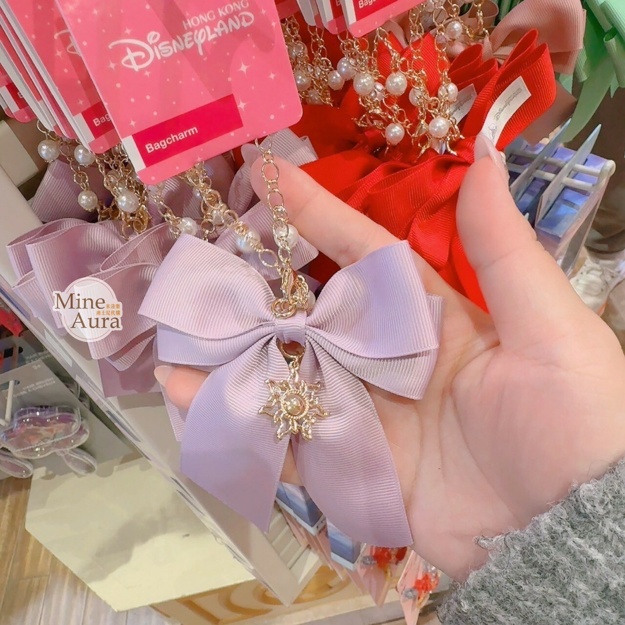 長髮公主 樂佩 Rapunzel 墜飾 紫色蝴蝶結 造型 鑰匙圈 吊飾 魔髮奇緣 Tanglede -香港迪士尼樂園