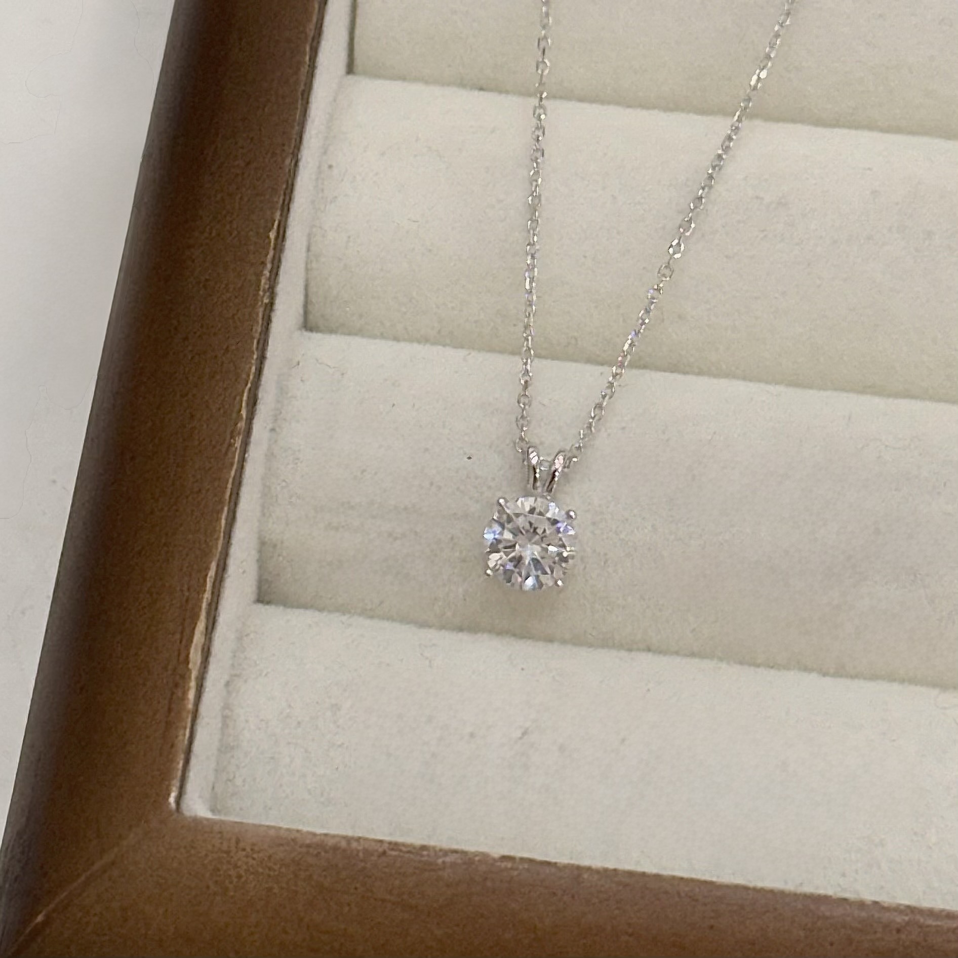 G26【輕奢】雙邊單鑽純銀鎖骨鏈