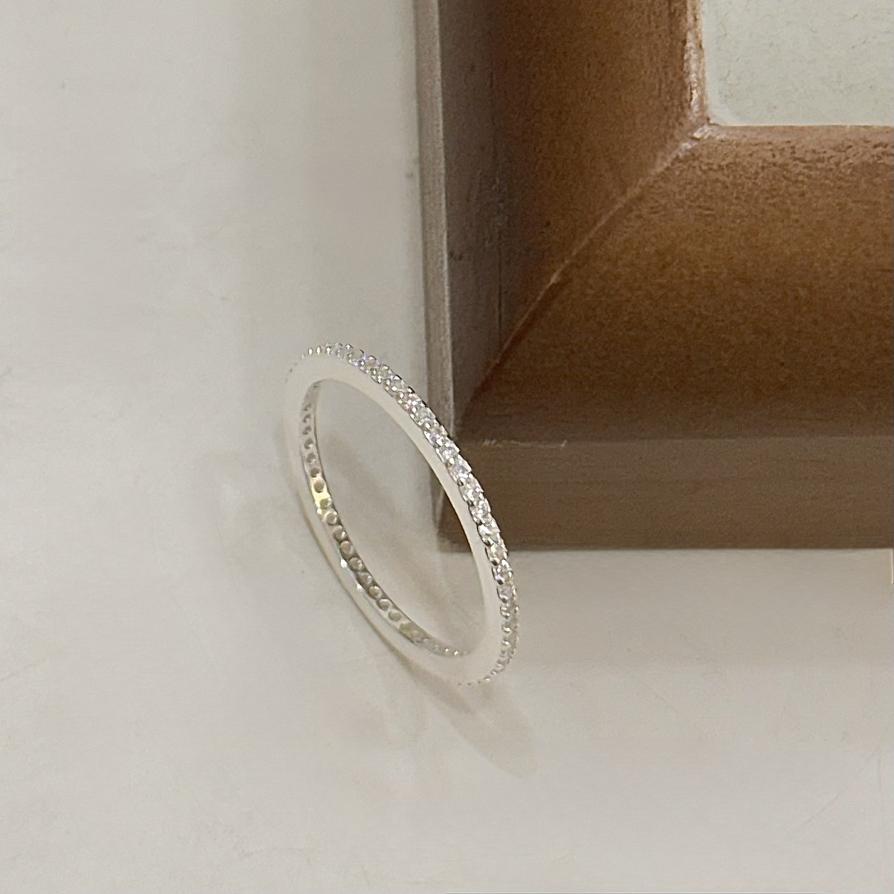 G27滿圈排鑽純銀戒指