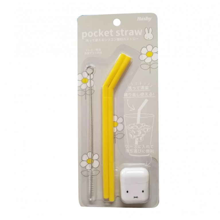 日本Hashy 便攜吸管2P連收納盒+清潔擦 Sanrio/Miffy/Doraemon