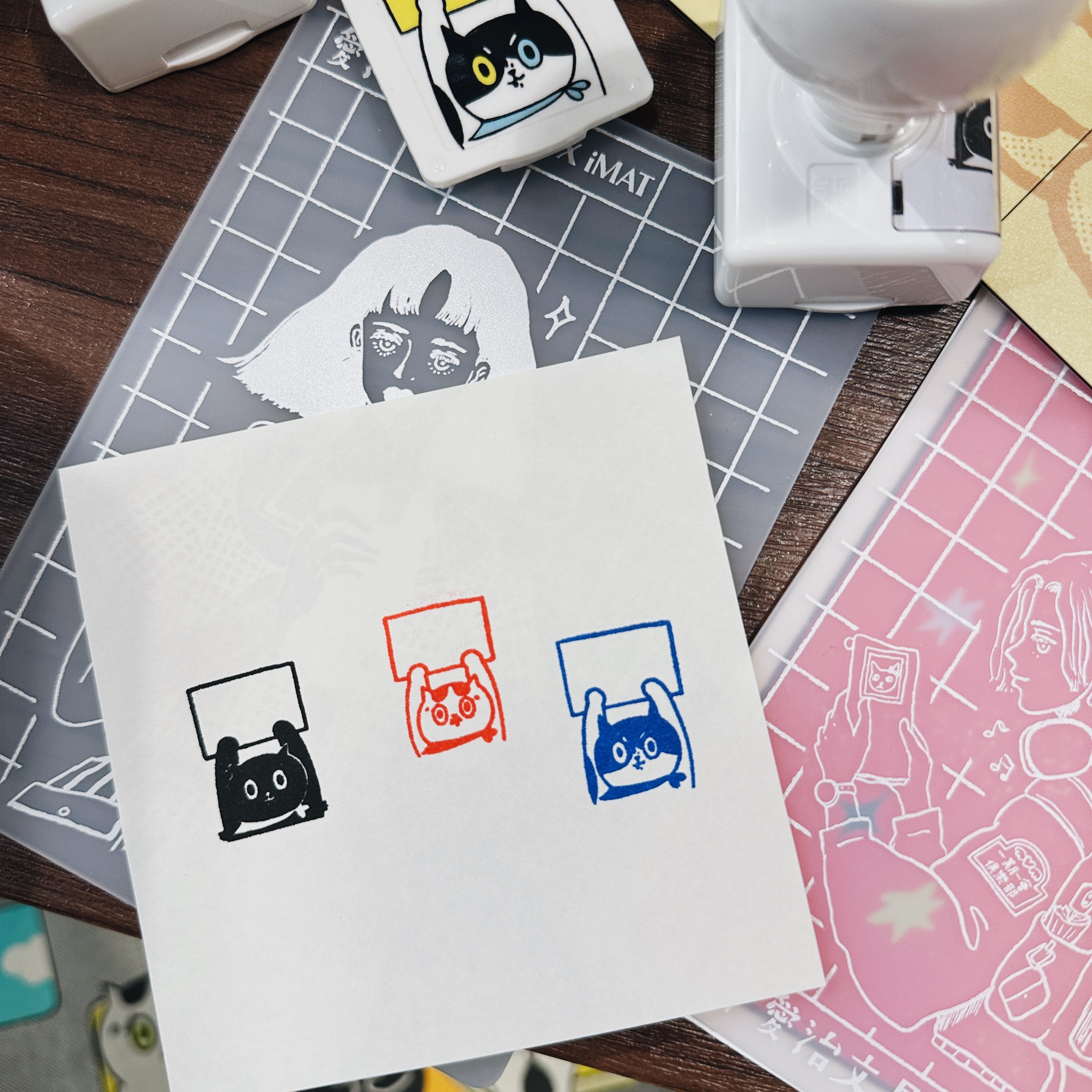 接機小貓 迷你尺寸 光敏印章｜superB studio