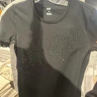 [U] DKNY LADIES LOGO RHINESTONE,BLACK, B3360631-BLK [FINAL SALE] (UD425)