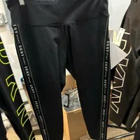 [U] DKNY WOMEN'S LEGGING LOGO TAPING,BLACK/SILVER, DP3P1883-BSV [FINAL SALE] (UD434)