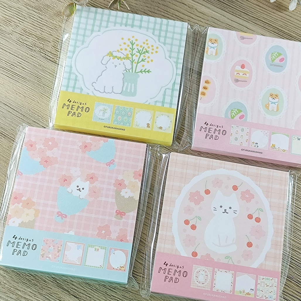 日本古川紙工．春季限定 4圖案方形便條紙本 共四款