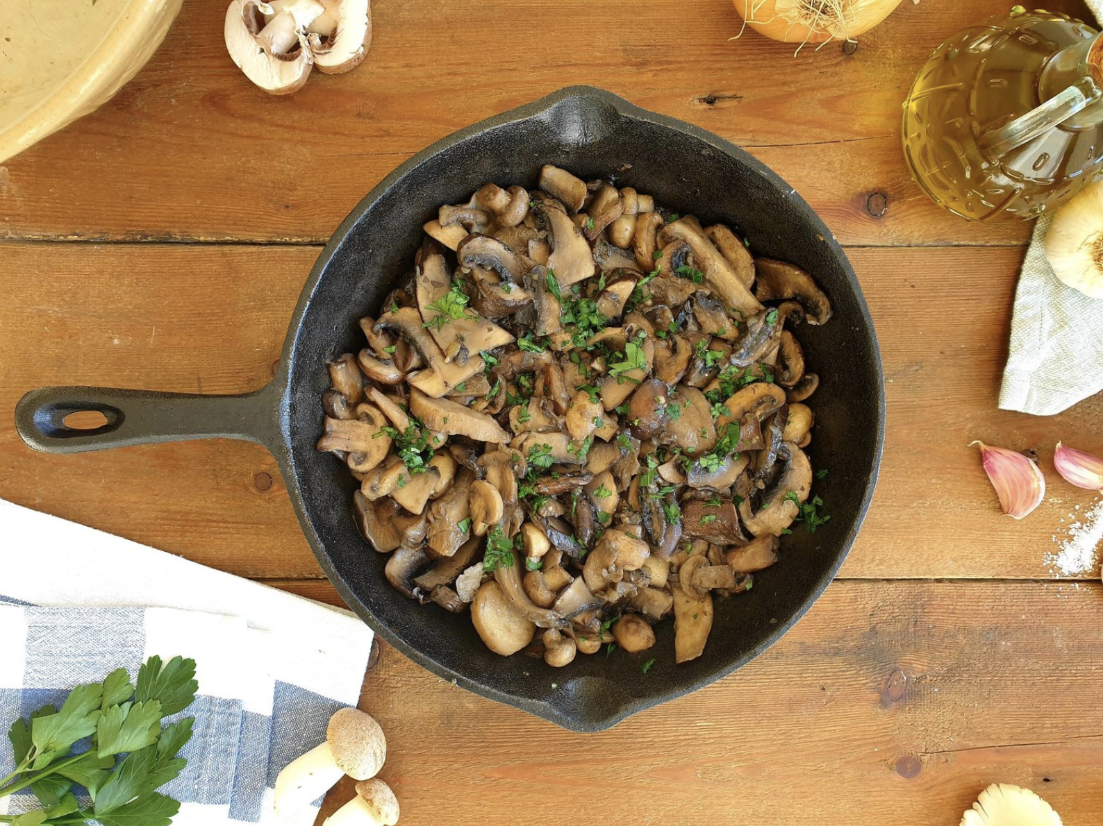 Sautéed Mushrooms with onions, garlic and fresh parsley Istrian Recipe