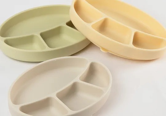 鉑金矽膠分隔吸盤餐盤