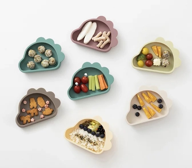 鉑金矽膠恐龍餐盤 (餐盤連餐蓋)