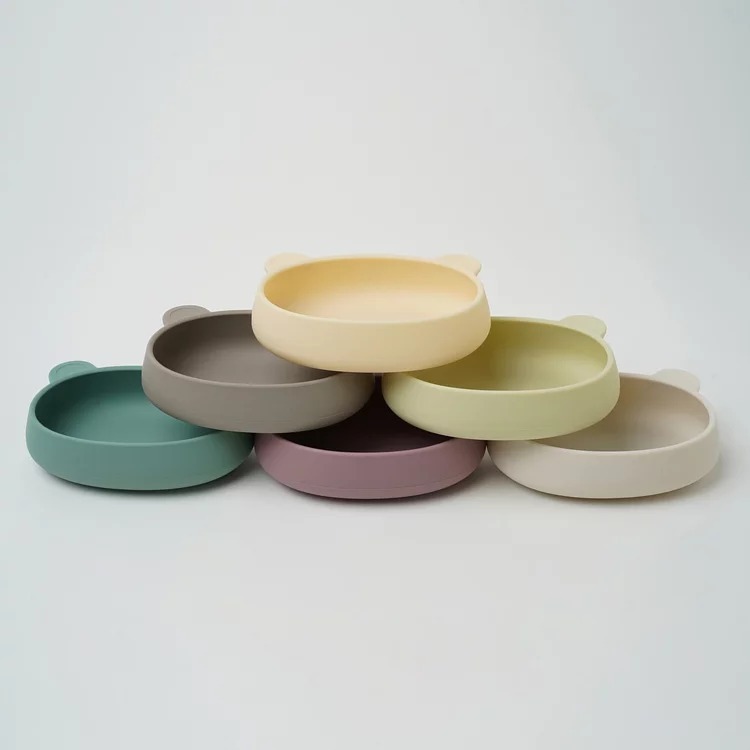 鉑金矽膠小熊餐盤