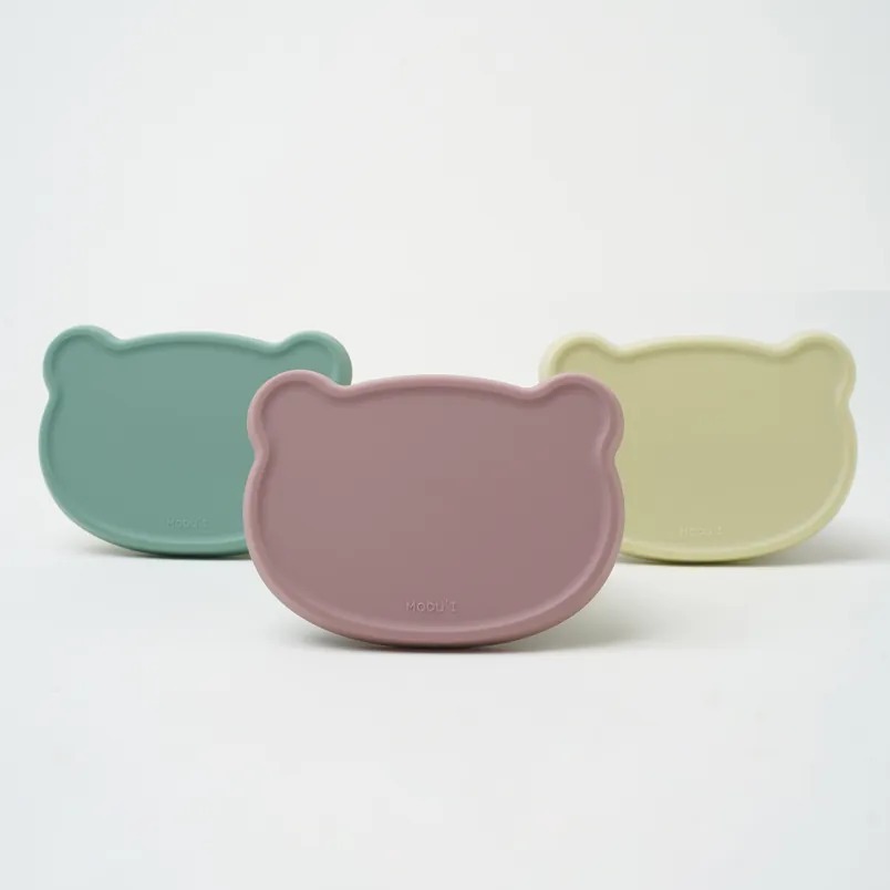 鉑金矽膠小熊餐盤蓋