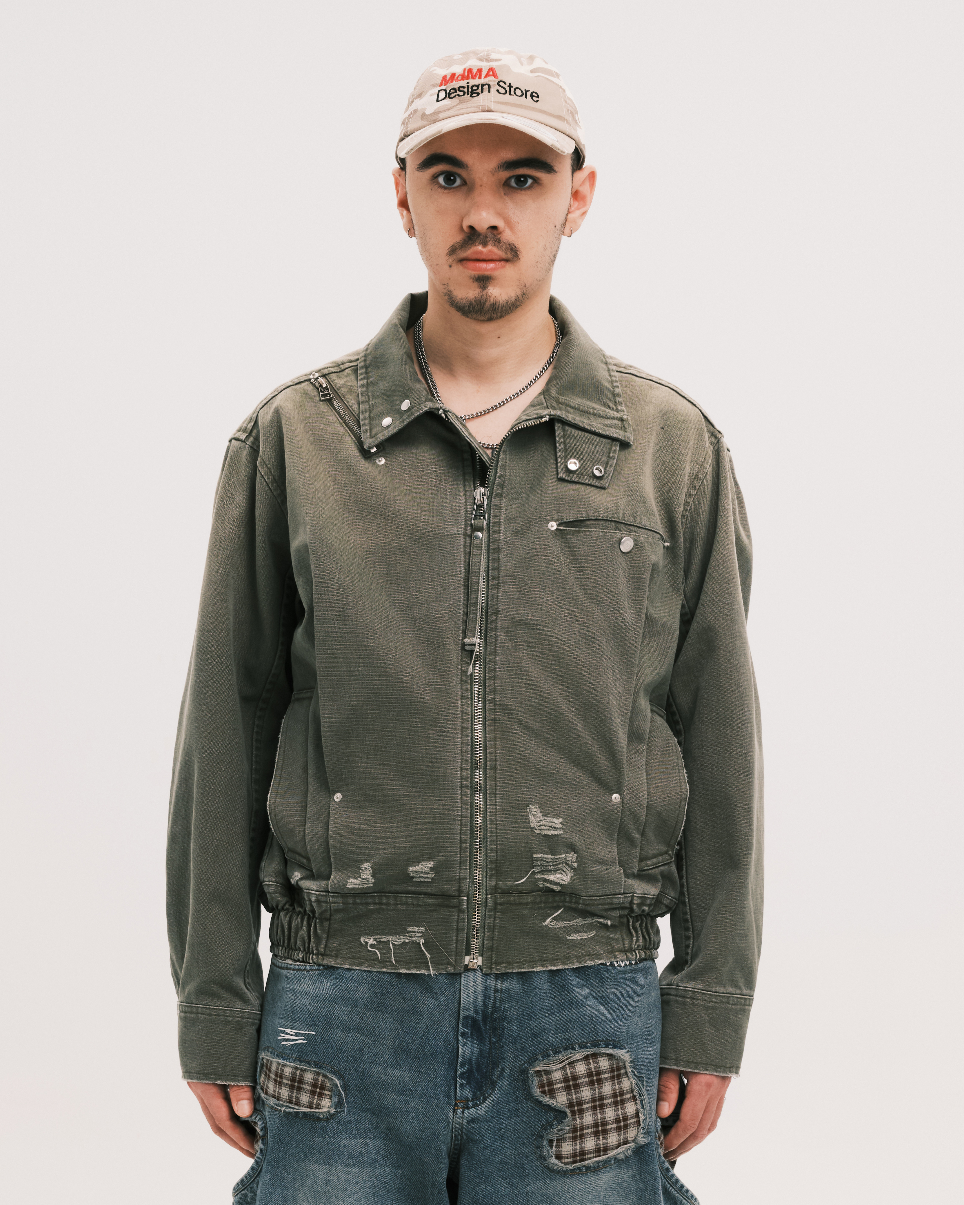 PLATEAU STUDIO｜Tucked Worker Jacket (Washed Oliver)