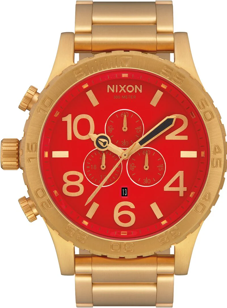萬年鐘錶 - NIXON 尼克森 THE 51-30  CHRONO 大錶徑全金色計時碼表系列男錶 300M防水 A083-514  錶徑51MM