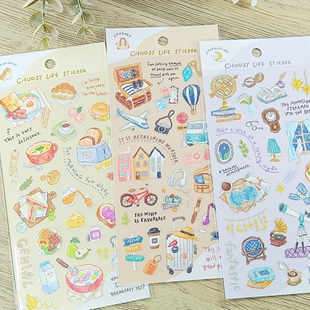 日本MIND WAVE．CHOOSY LIFE 手帳裝飾貼紙 共三款