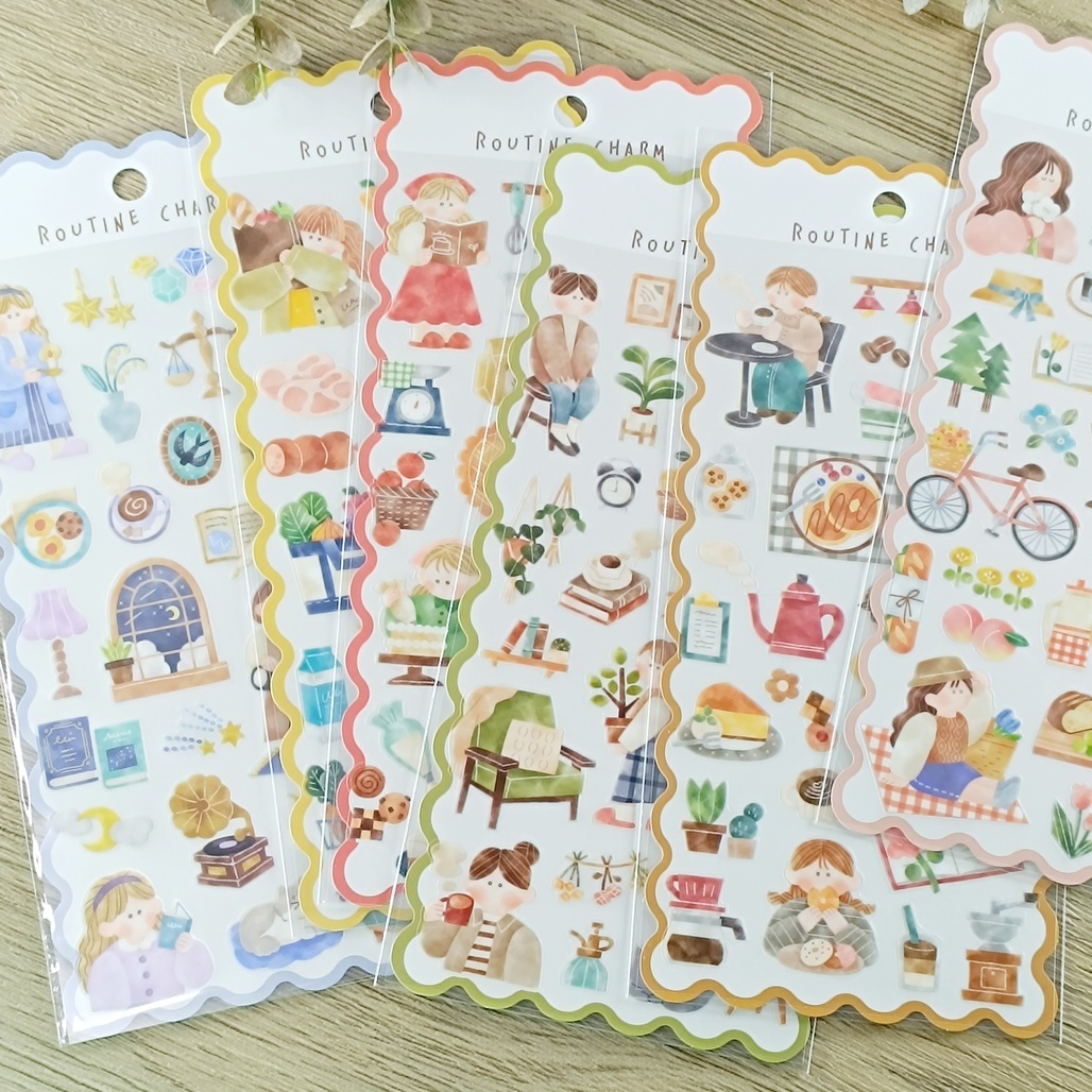 日本MIND WAVE．ROUTINE CHARM 手帳裝飾貼紙 共六款