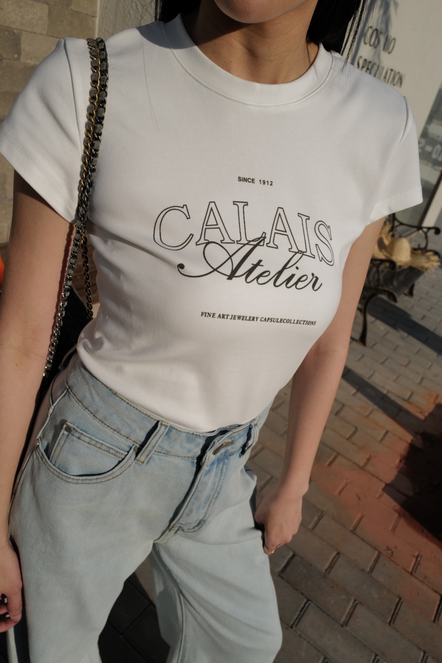 美式撞色字母圓領上衣*4色