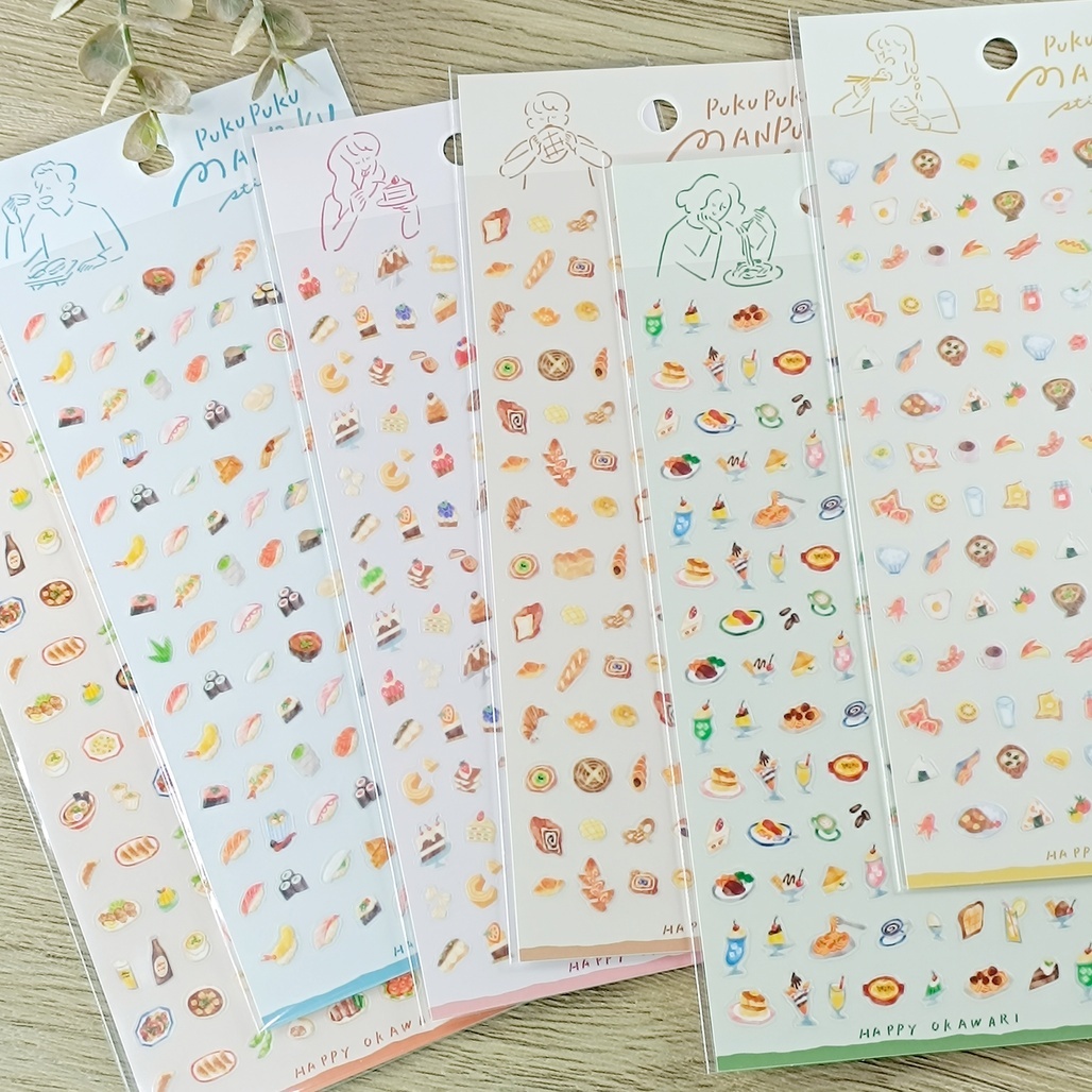 日本MIND WAVE．PuKuPuKu食物系列 手帳裝飾貼紙 共六款