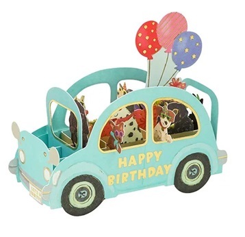 日本Greeting Life．生日派對車車立體賀卡 汽車 EC-34