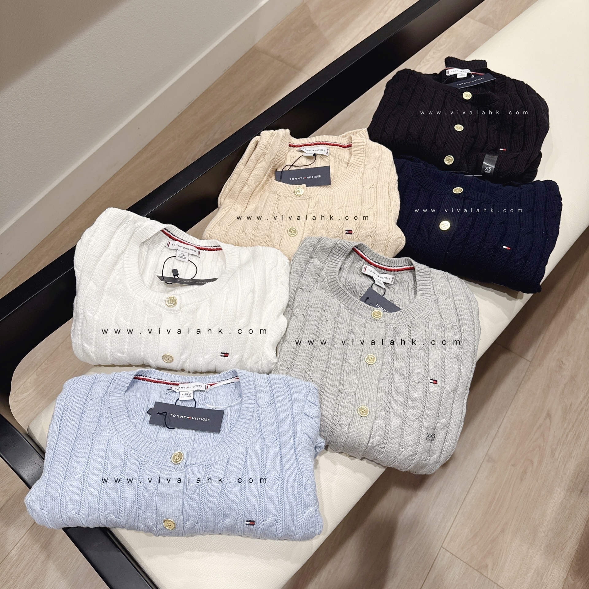 Tommy Hilfiger - 長袖麻花針織開胸冷衫外套