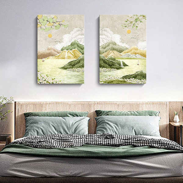 湖中山脈無框掛畫