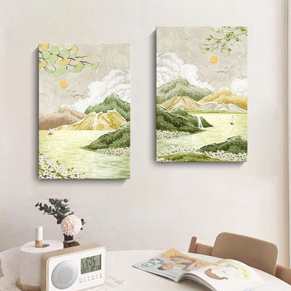 湖中山脈無框掛畫