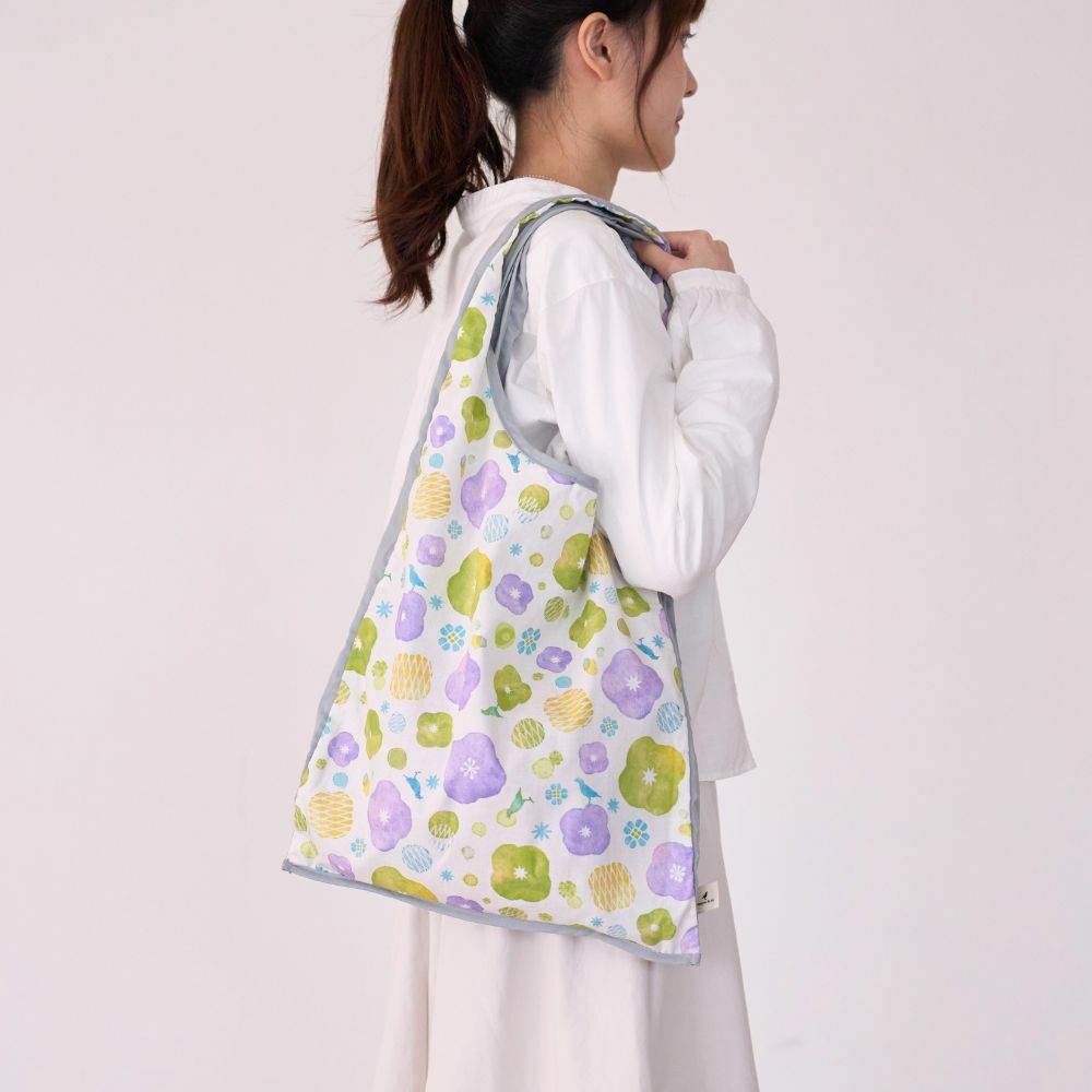 Middle Size Bag/Begonia Glass Pattern No.12/Spring Plum Red